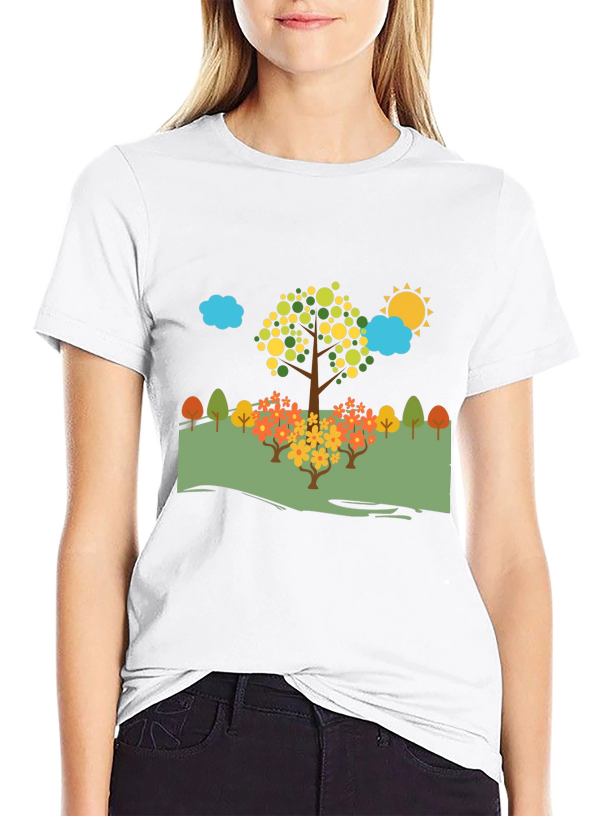 Nature Scene Black T-Shirt