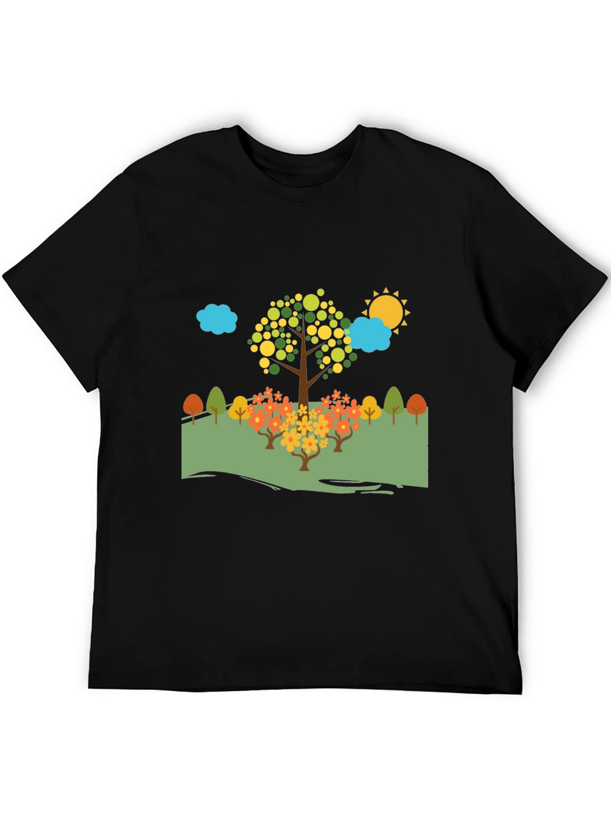 Nature Scene Black T-Shirt