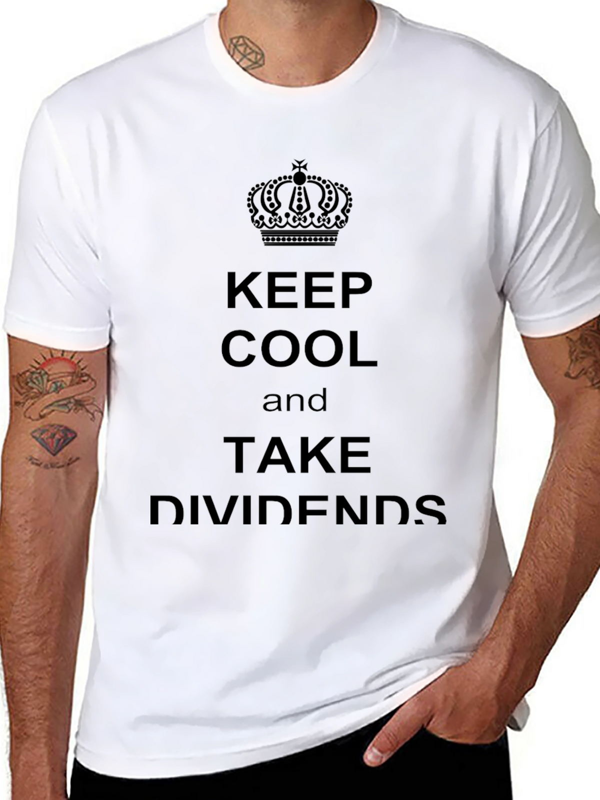 Keep Cool & Take Dividends Black T-Shirt