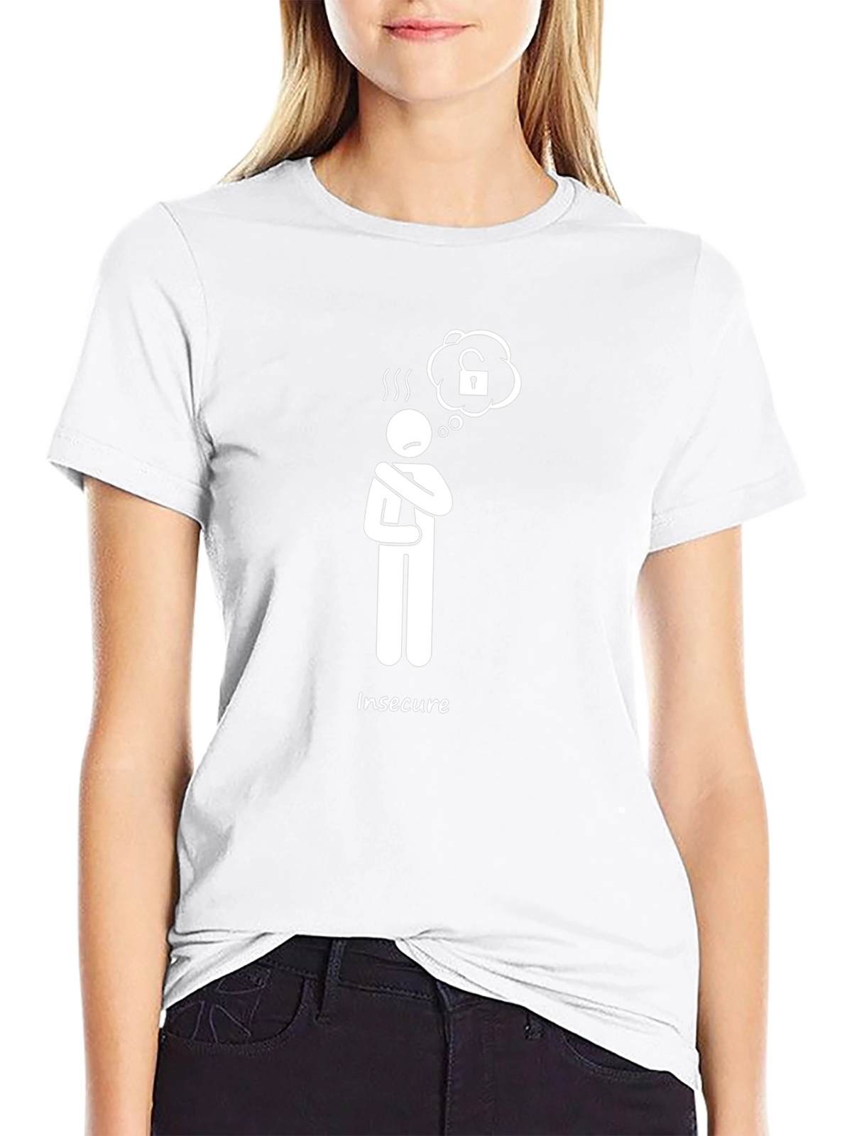 Insecure Stick Figure Graphic T-Shirt