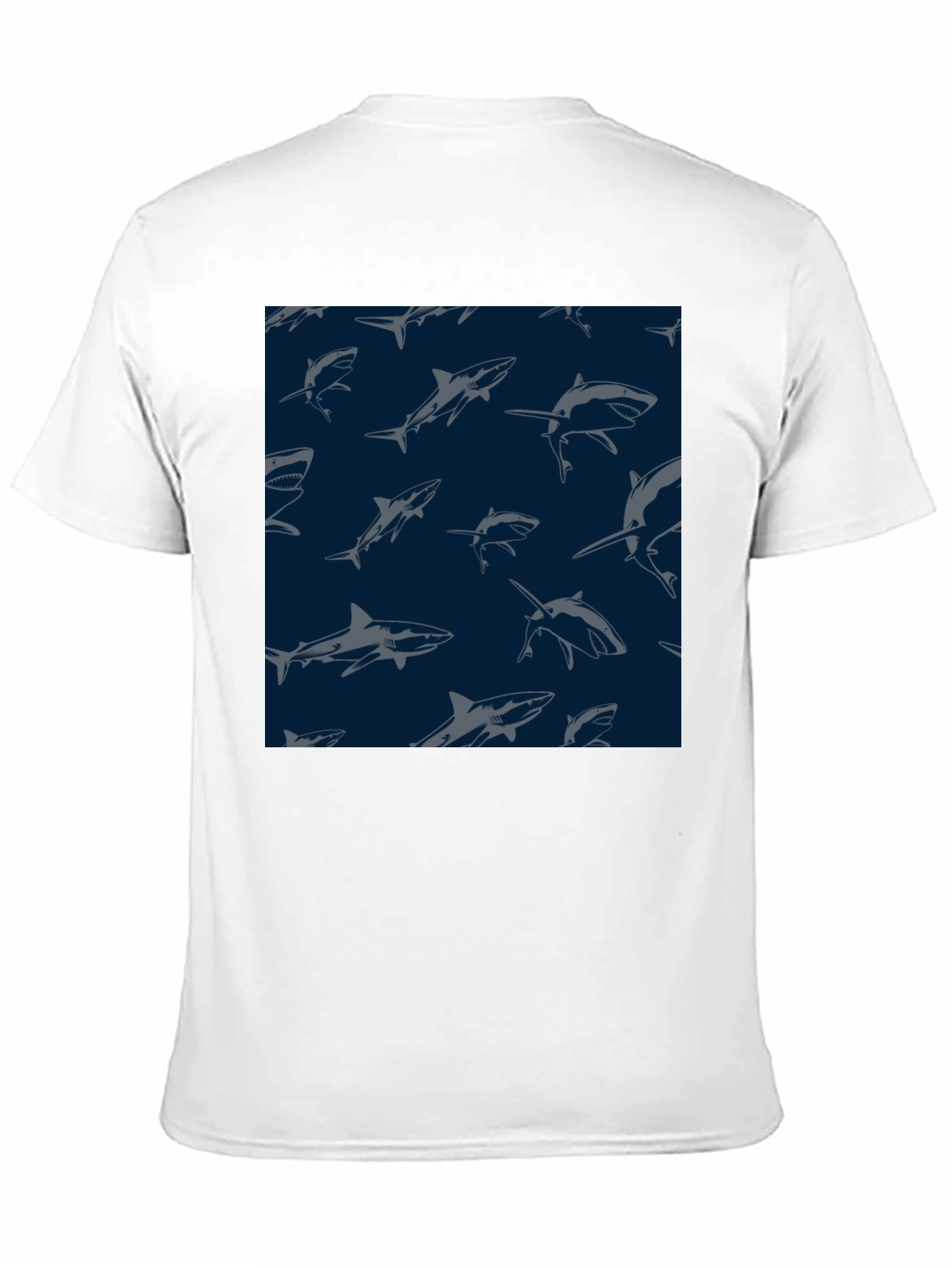 Shark Pattern Tee - Black Unique Design