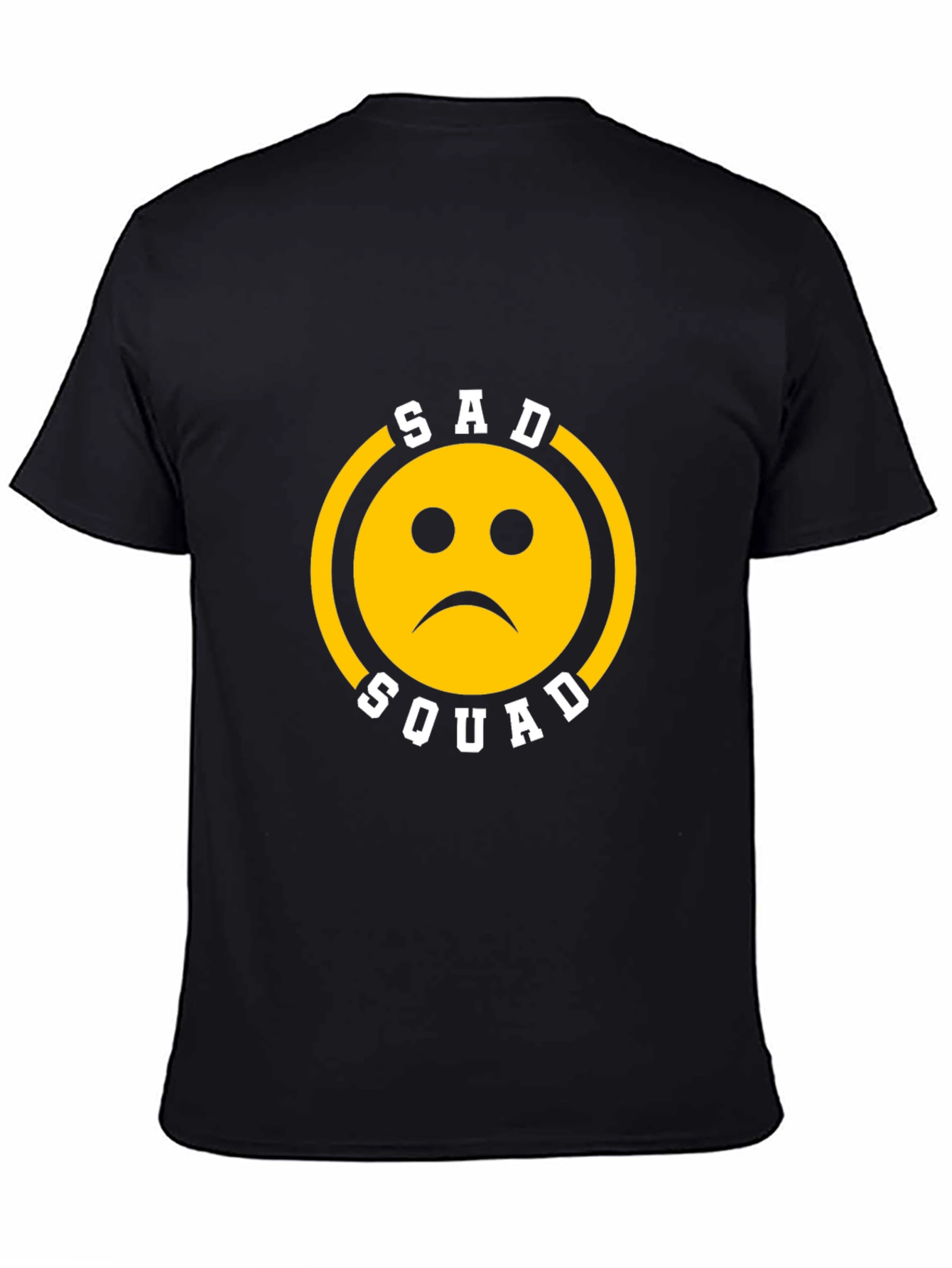 Sad Squad Graphic T-Shirt - Black Cotton Crew Neck