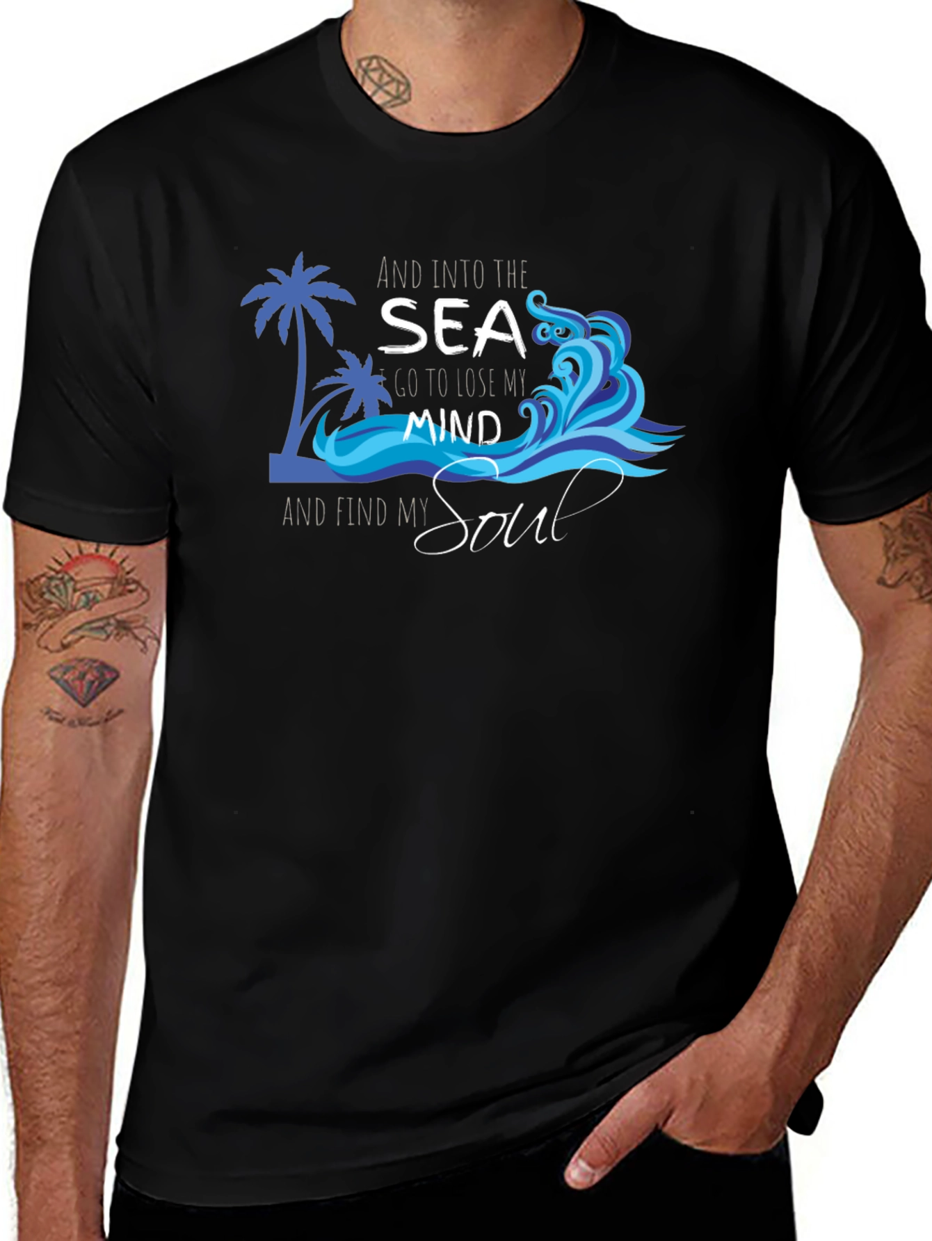 Sea Mind & Soul Black T-Shirt