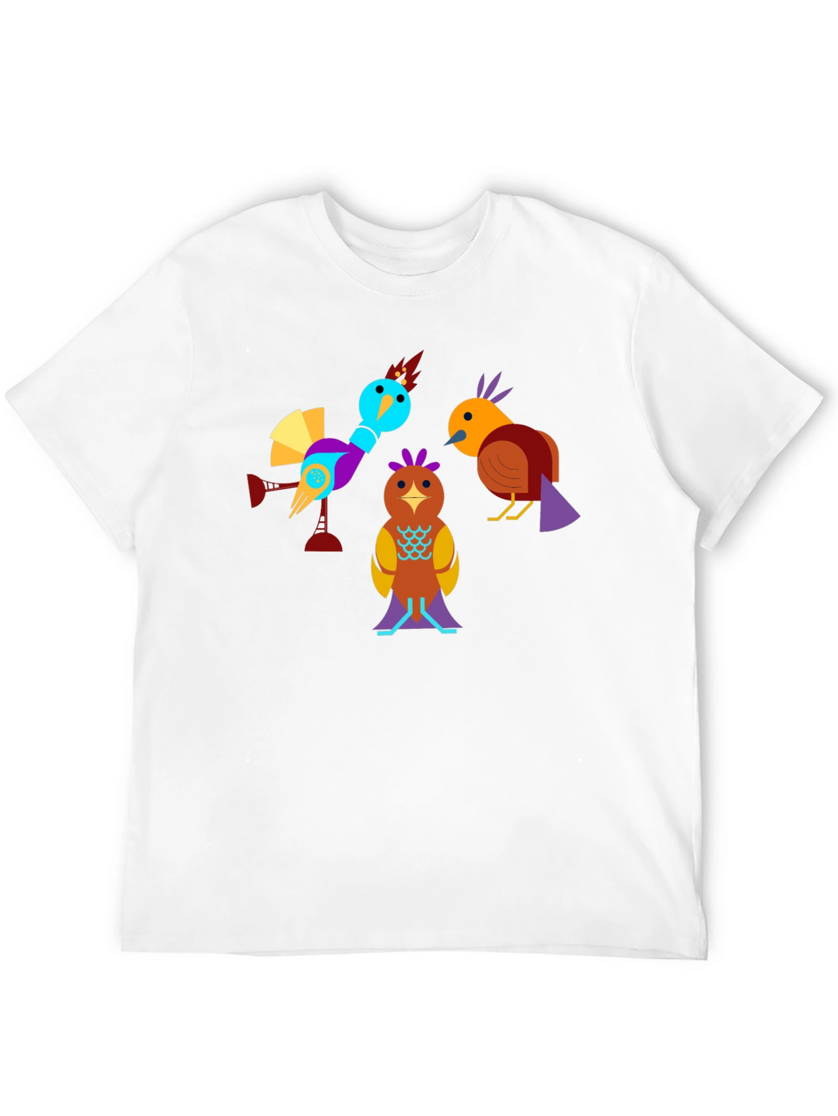 Birds Graphic Tee - Modern Abstract Design