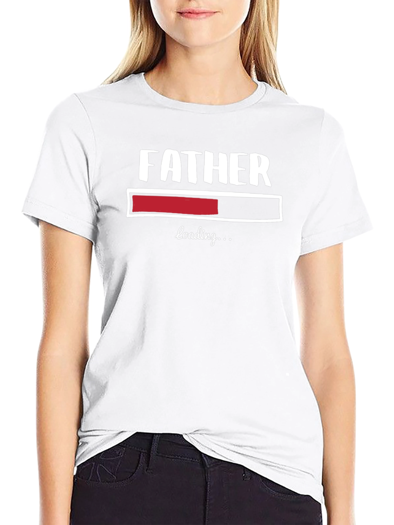 Father Loading Funny Graphic T-Shirt - Black