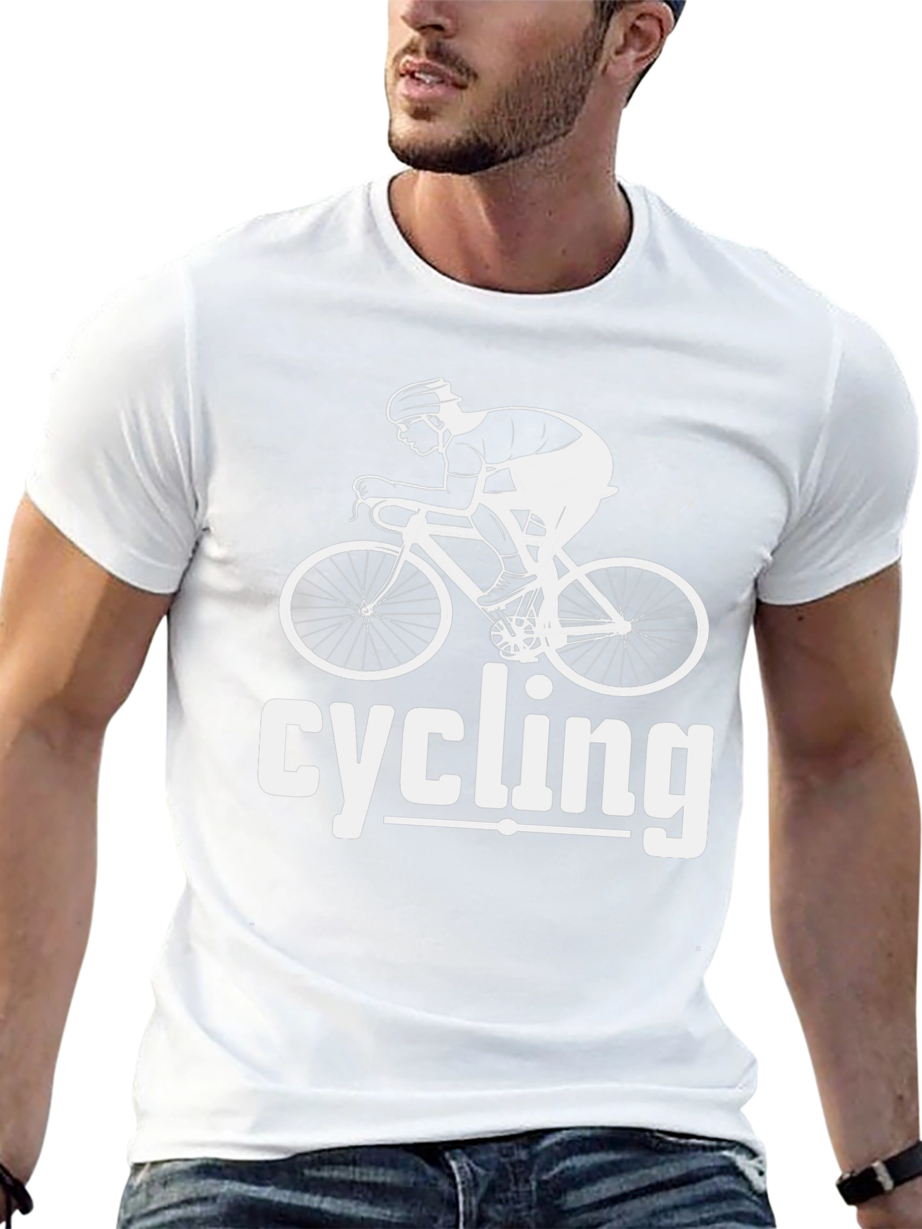 Cycling Graphic Tee - Black Cotton Blend