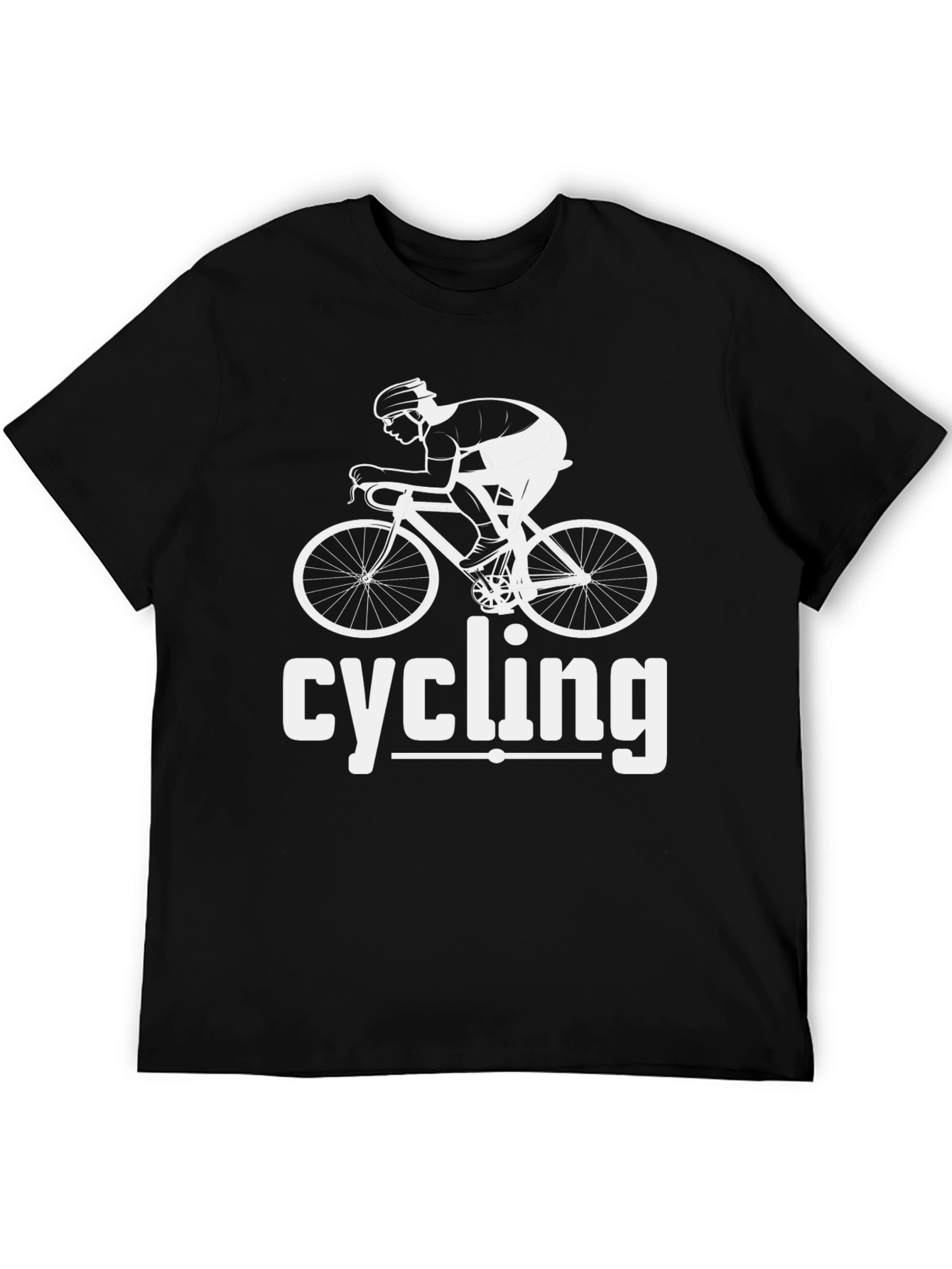 Cycling Graphic Tee - Black Cotton Blend