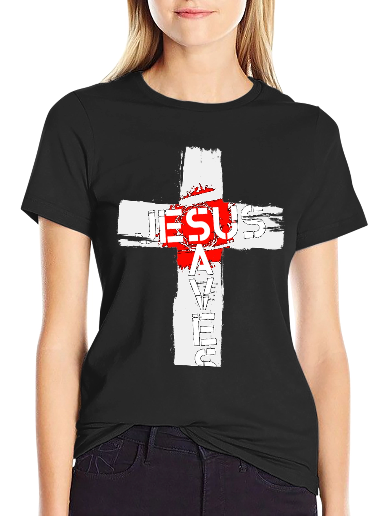 Jesus Saves Cross Graphic T-Shirt