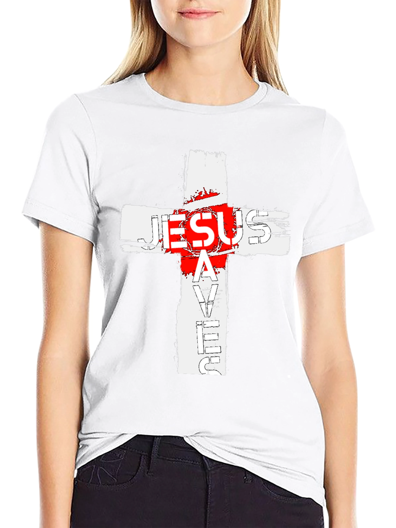 Jesus Saves Cross Graphic T-Shirt