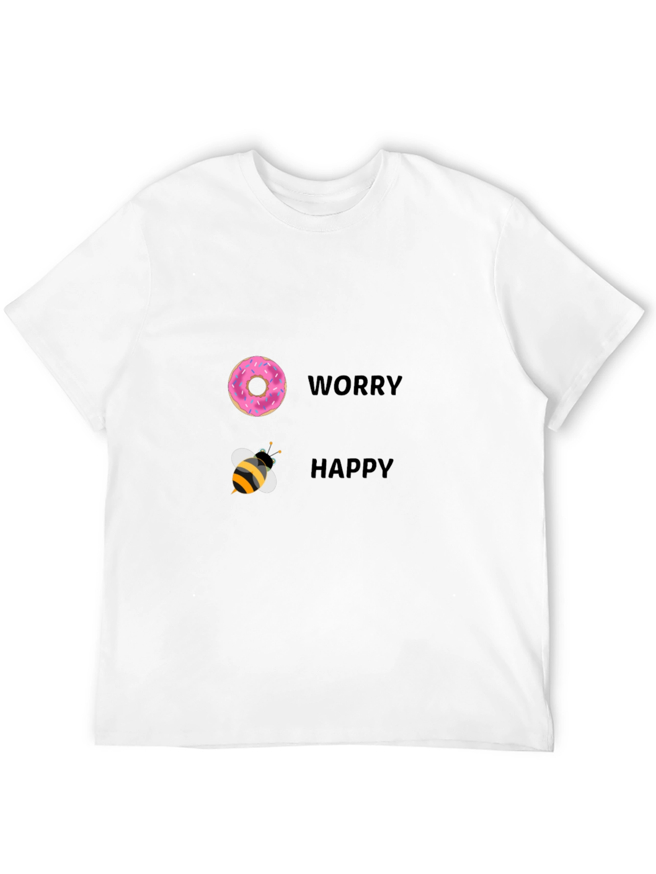 Donut Worry Bee Happy Black T-Shirt