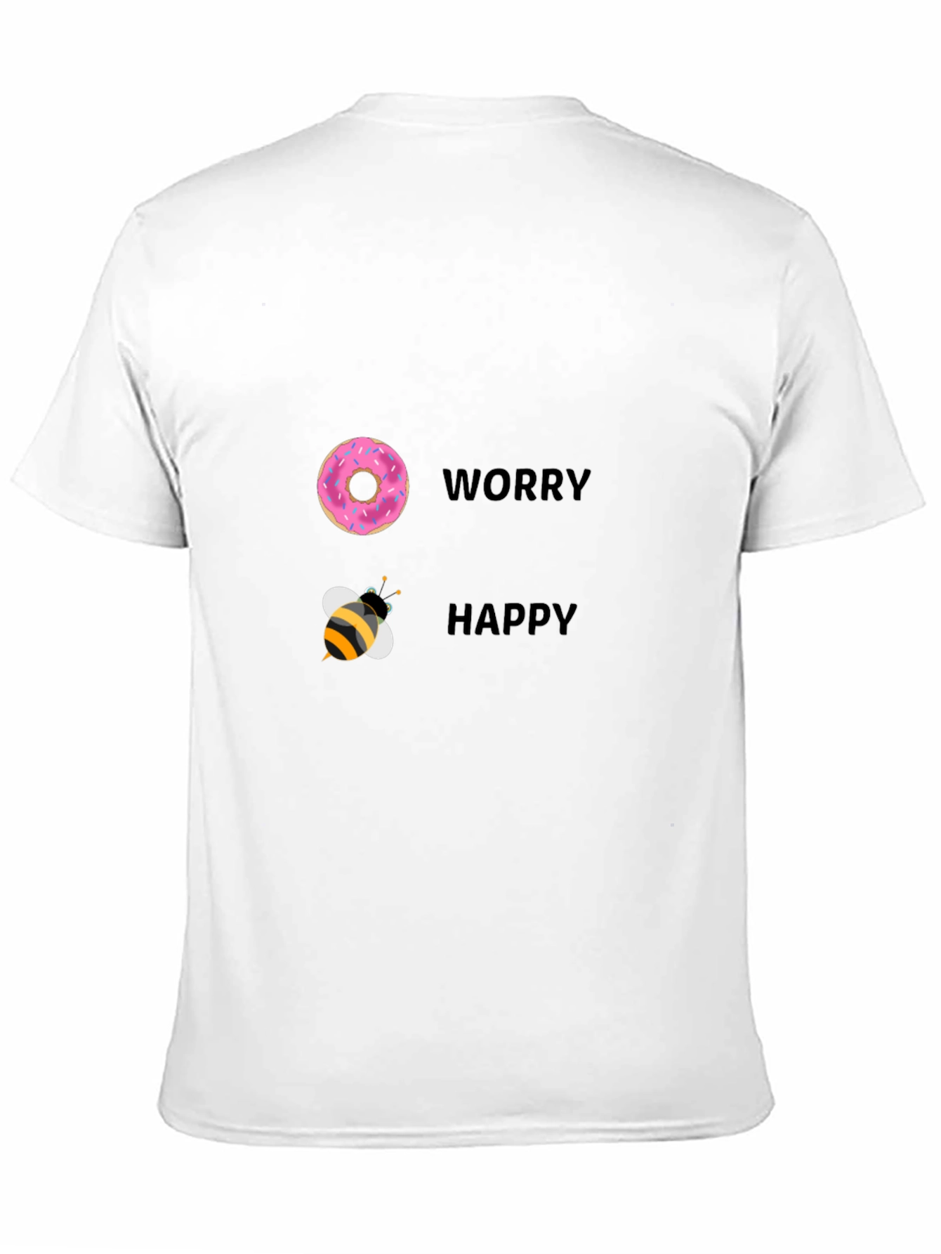 Donut Worry Bee Happy Black T-Shirt