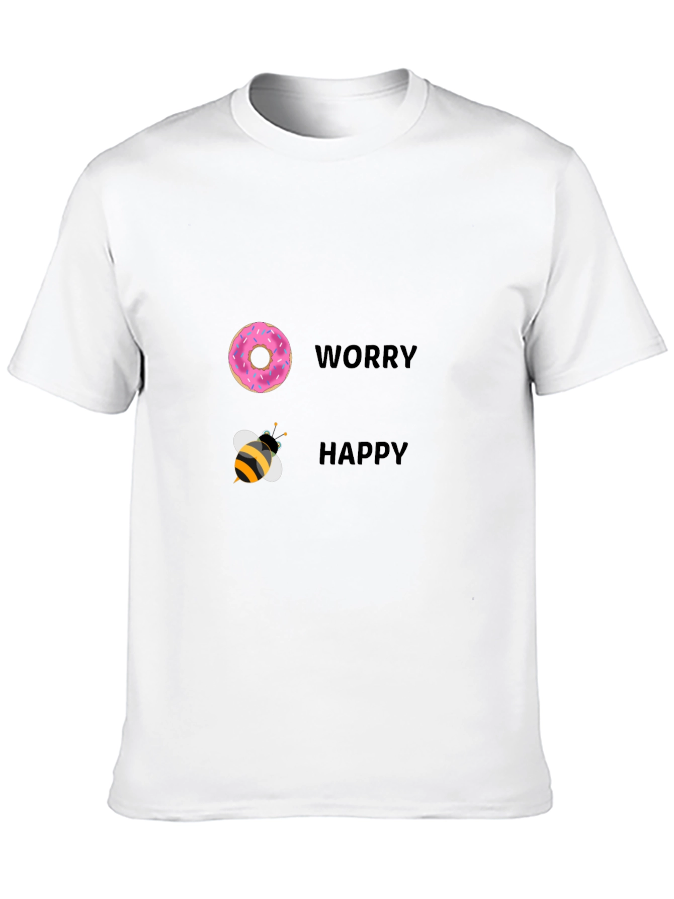 Donut Worry Bee Happy Black T-Shirt