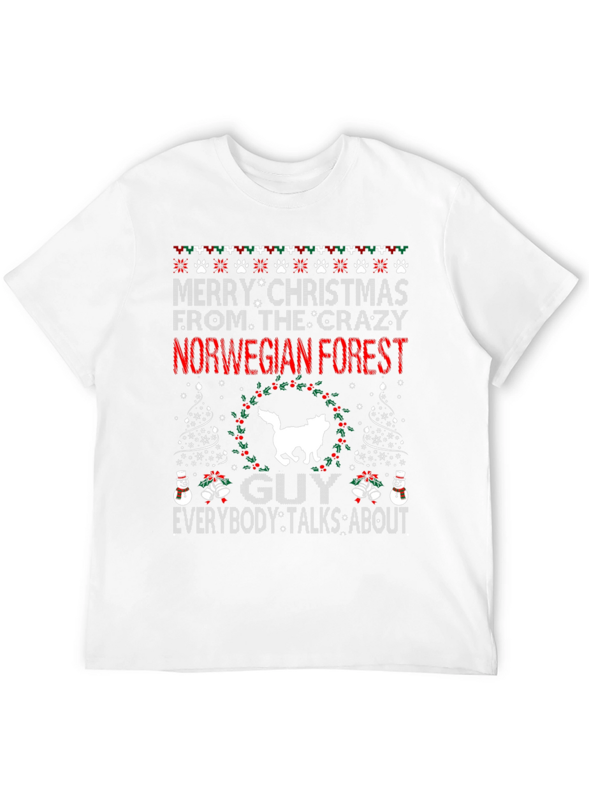 Norwegian Forest Cat Christmas T-Shirt