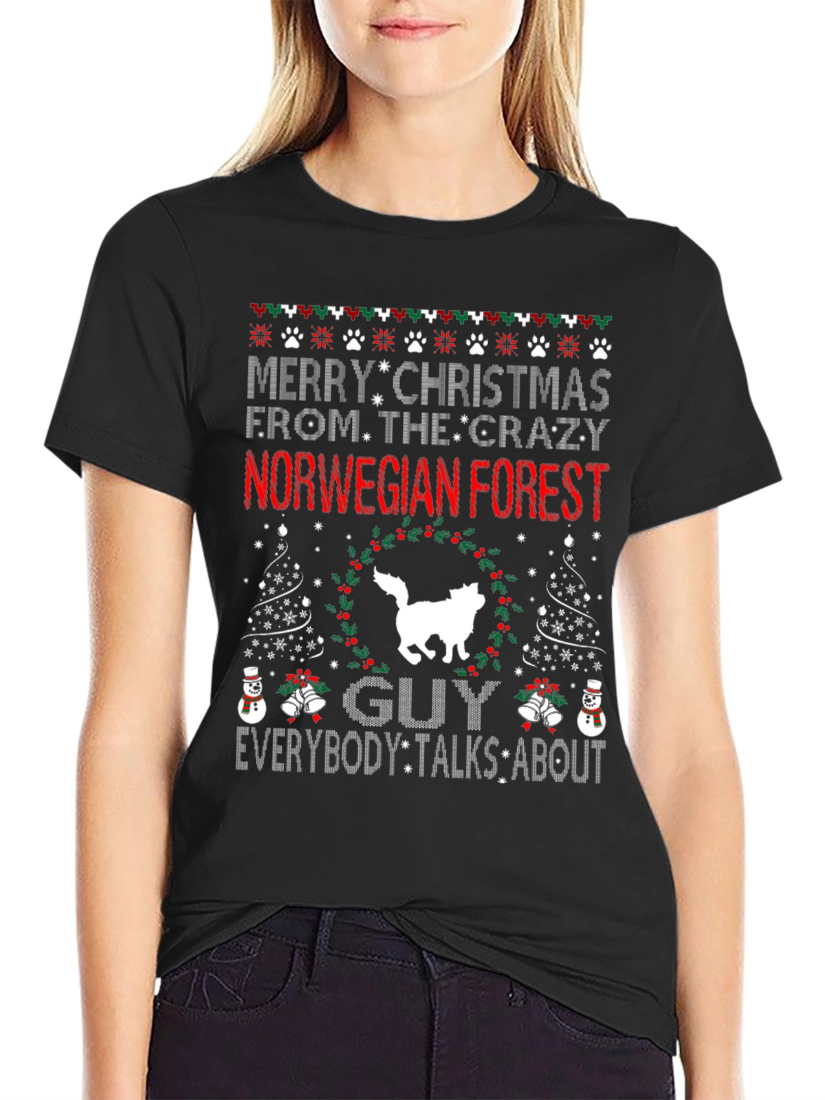 Norwegian Forest Cat Christmas T-Shirt