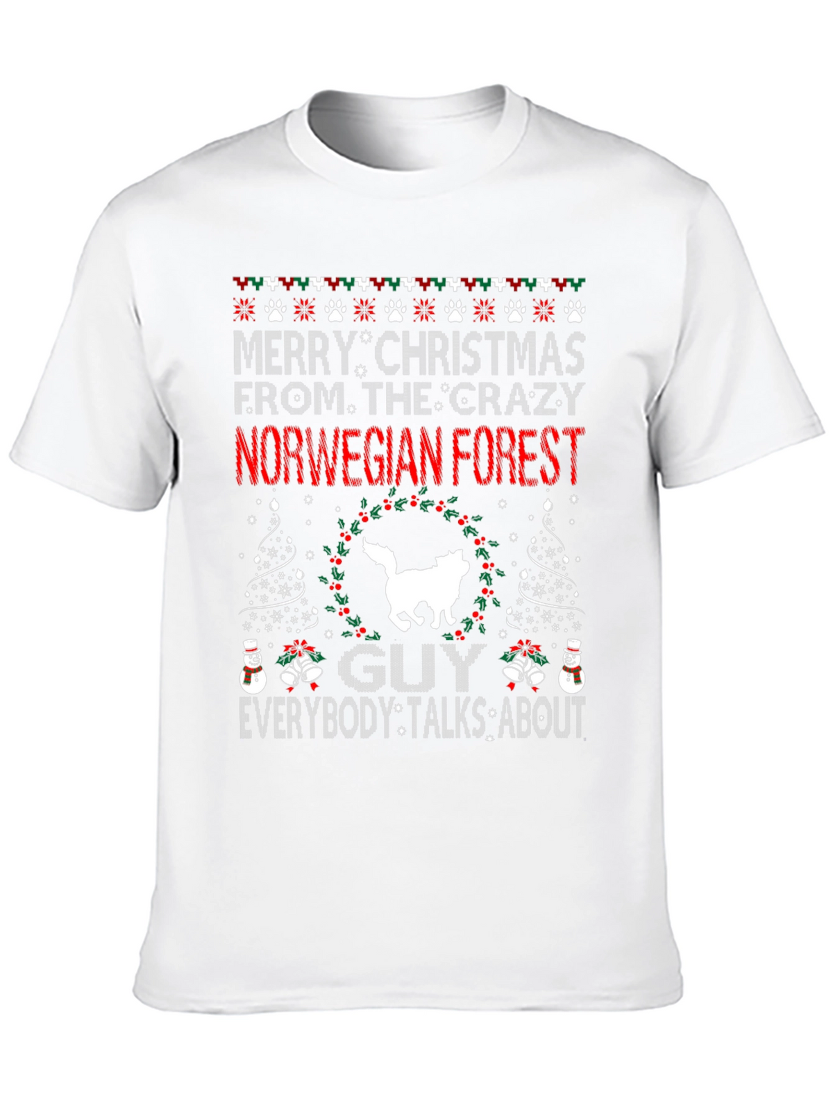 Norwegian Forest Cat Christmas T-Shirt