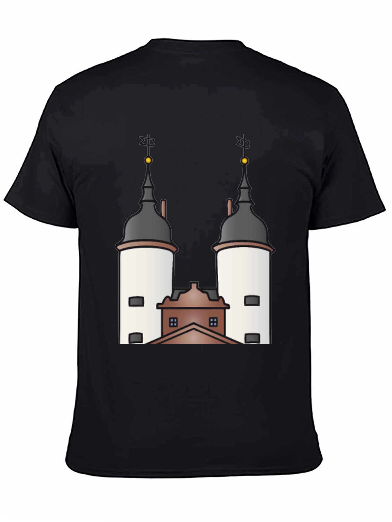 Unique Tower Graphic Black T-Shirt
