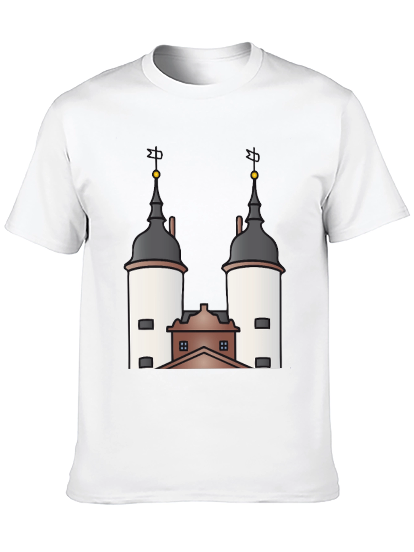 Unique Tower Graphic Black T-Shirt