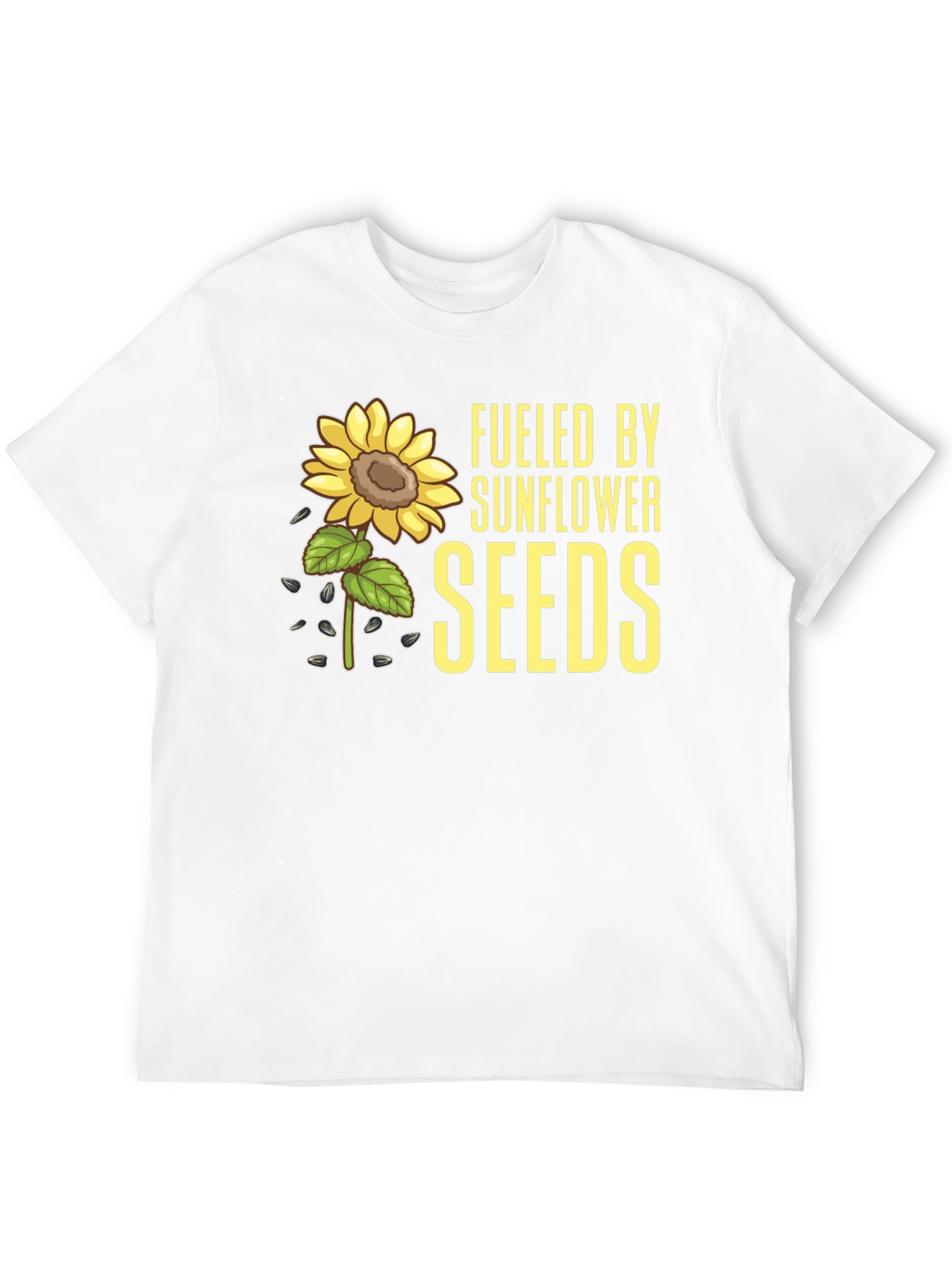 Sunflower Seeds Graphic Tee - Black Cotton T-Shirt