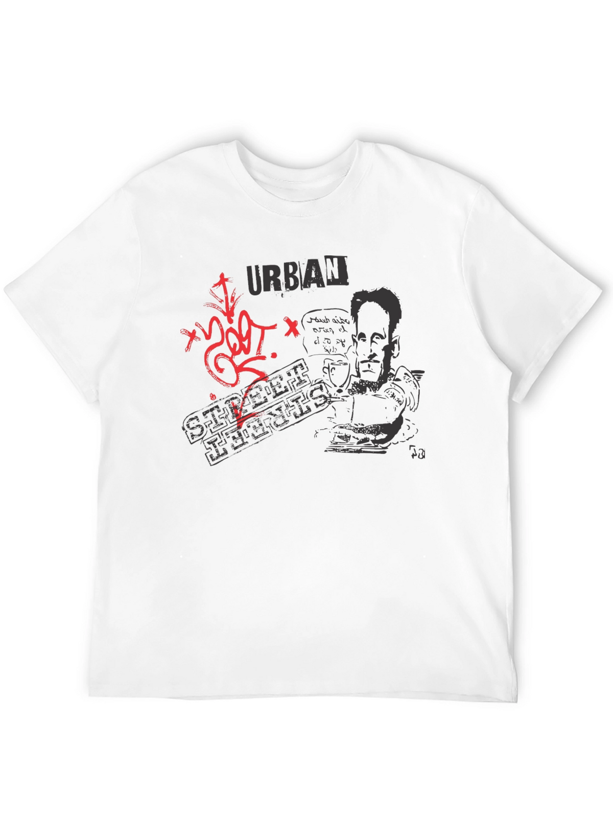 Urban Street Style Graphic Tee - Black