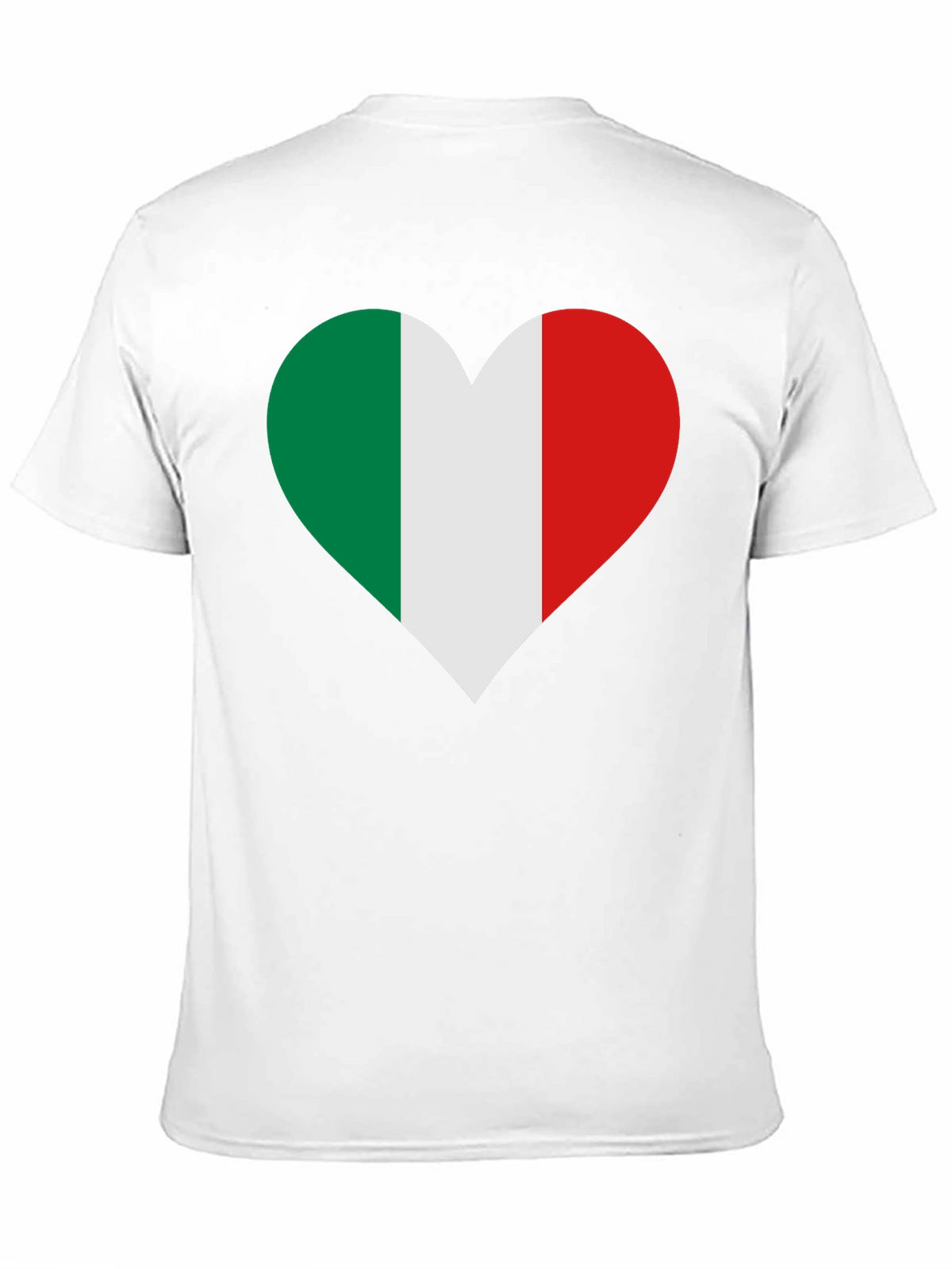 Italian Flag Heart Black T-Shirt