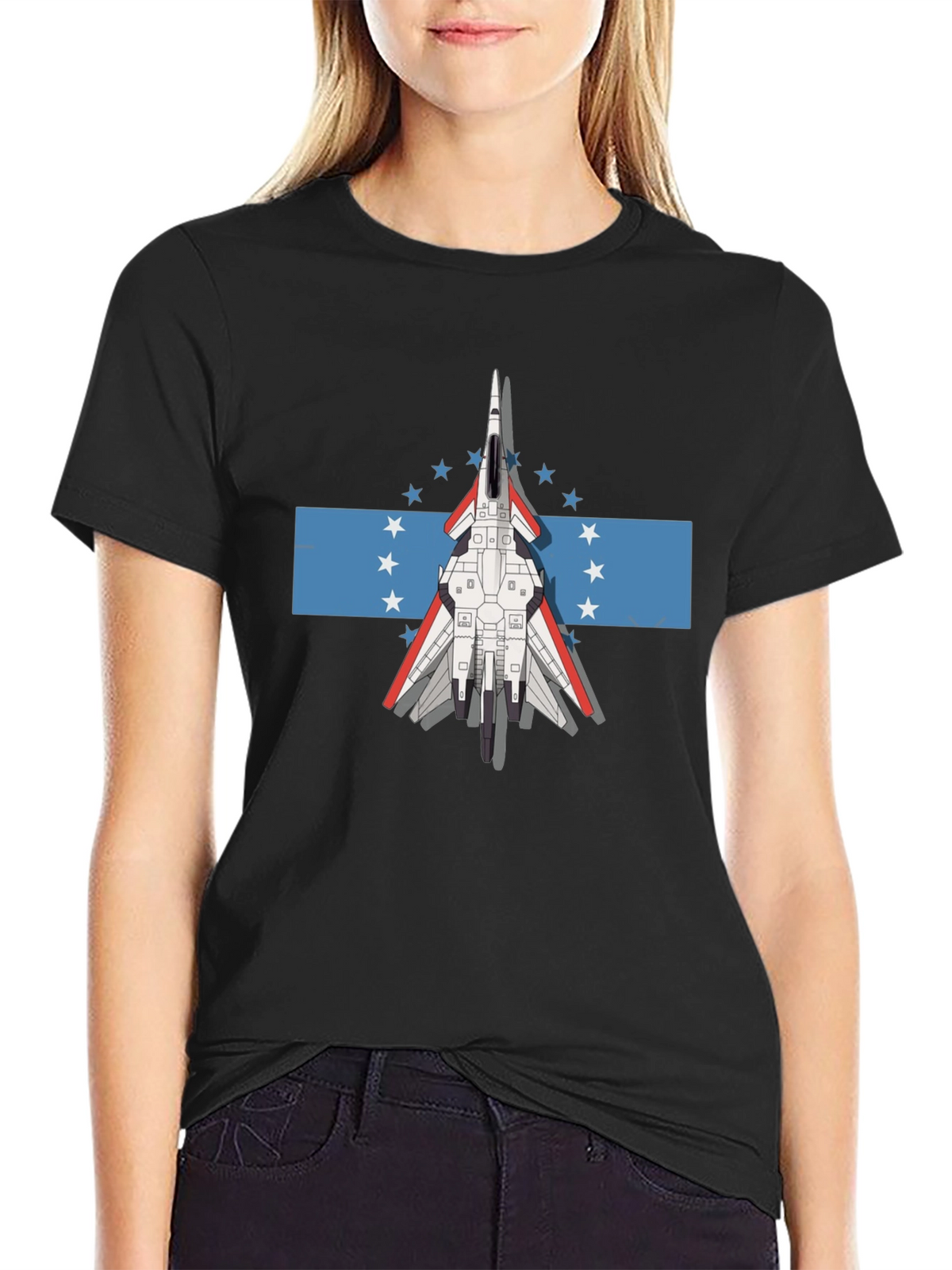 Jet Fighter Tee - Honduras Flag Inspired Graphic T-Shirt