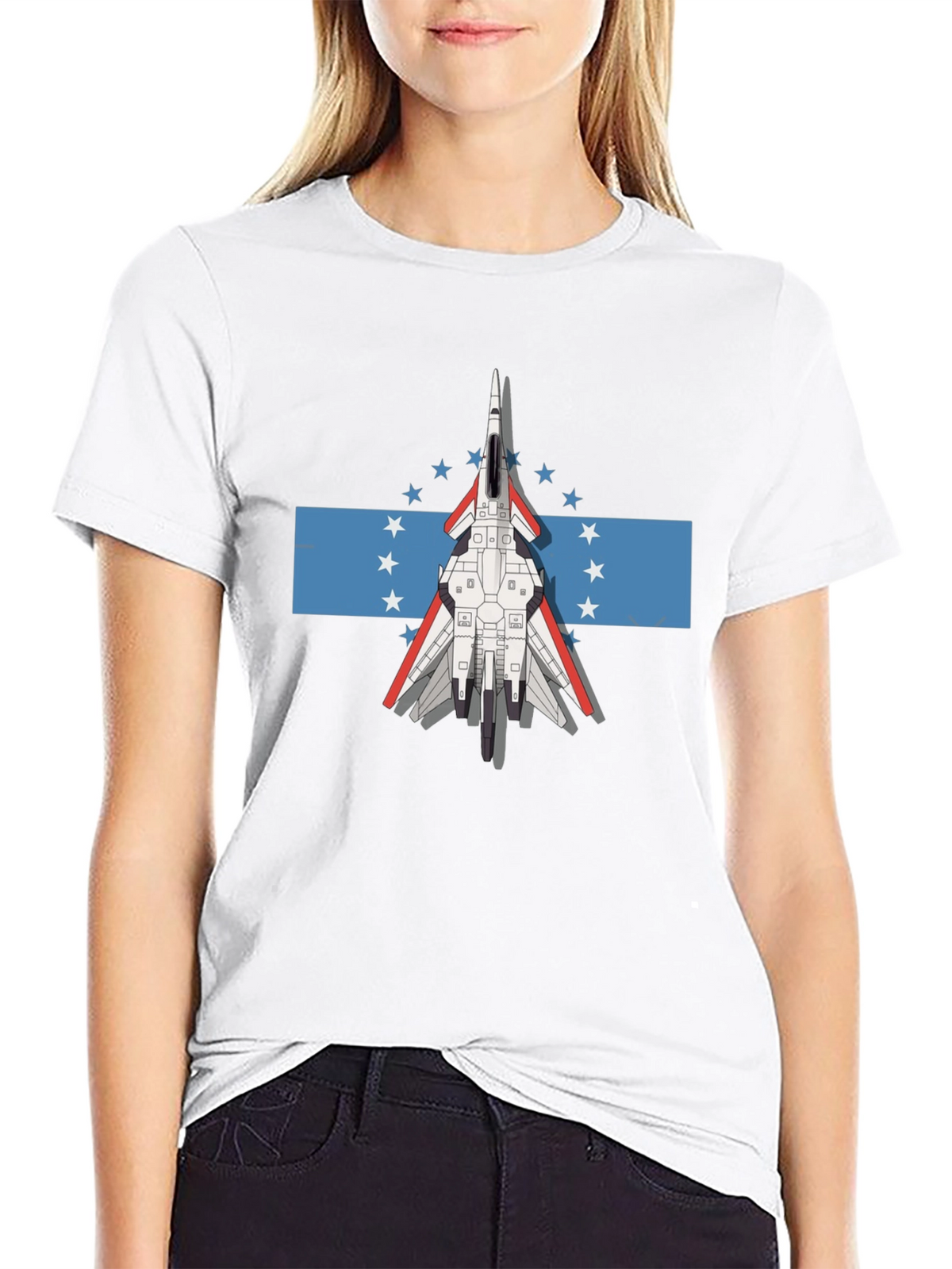 Jet Fighter Tee - Honduras Flag Inspired Graphic T-Shirt