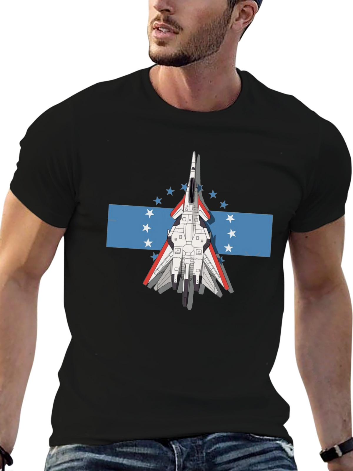 Jet Fighter Tee - Honduras Flag Inspired Graphic T-Shirt