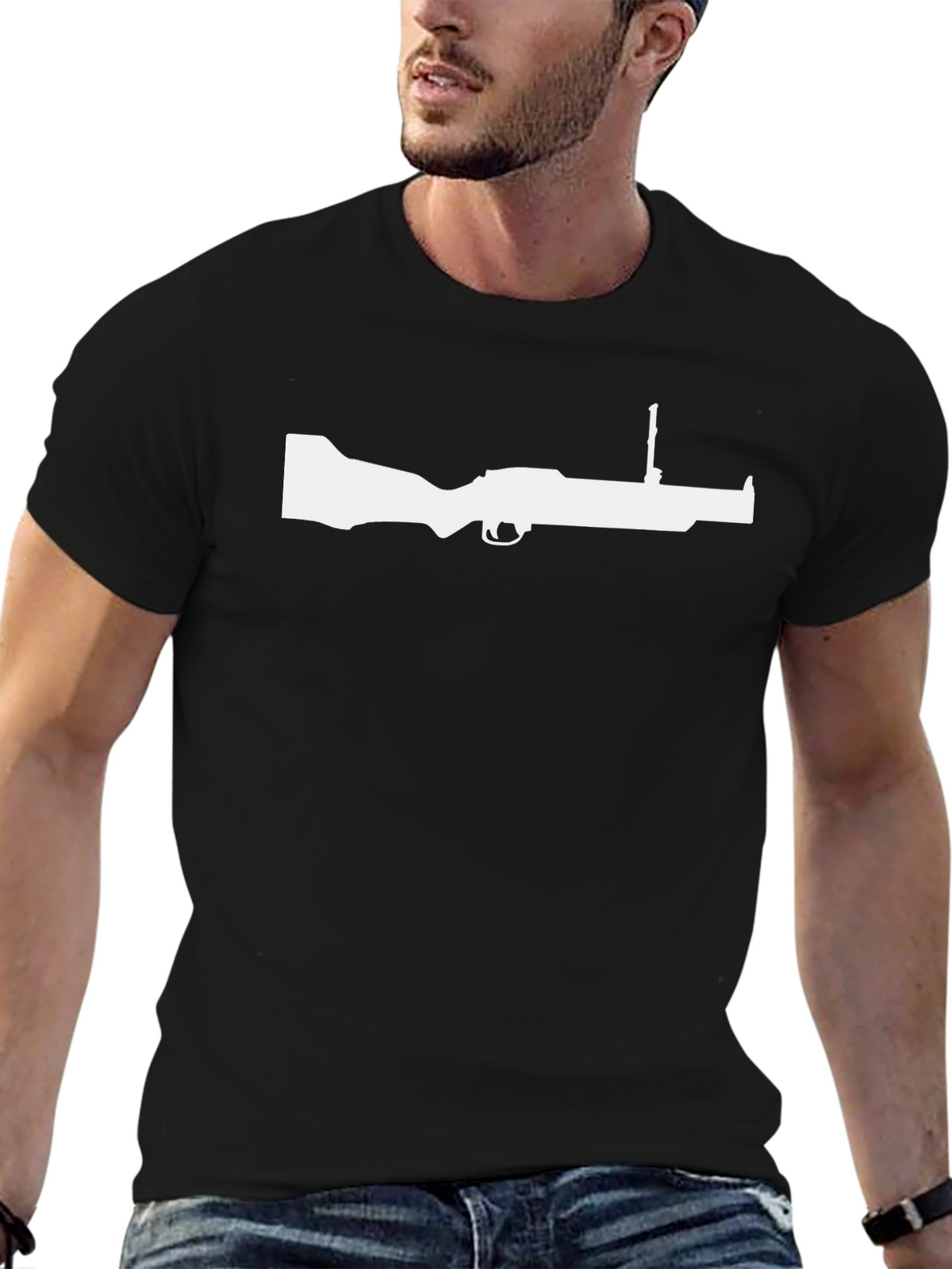 Gun Silhouette Black T-Shirt