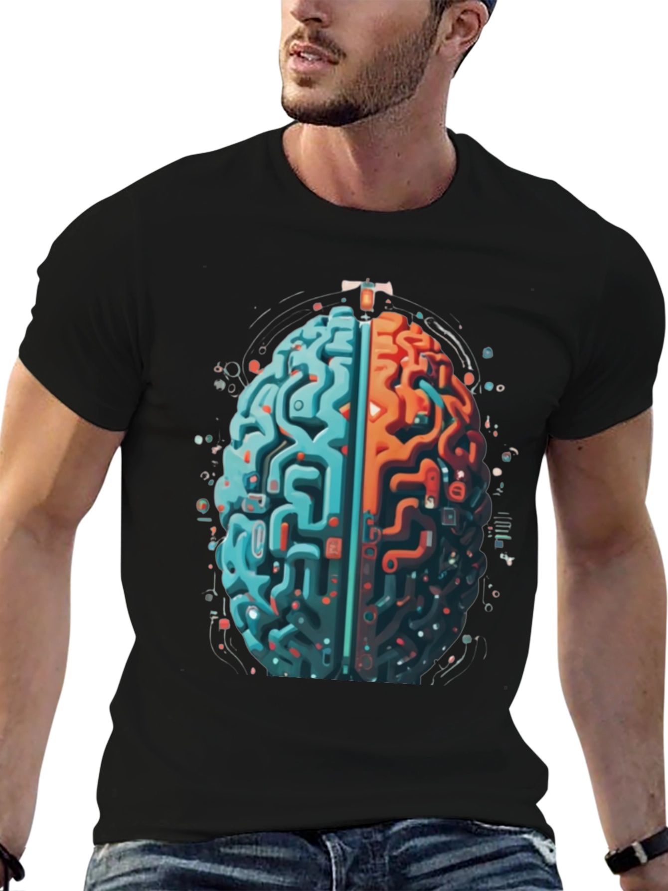 Brain Circuit Graphic Tee - Black