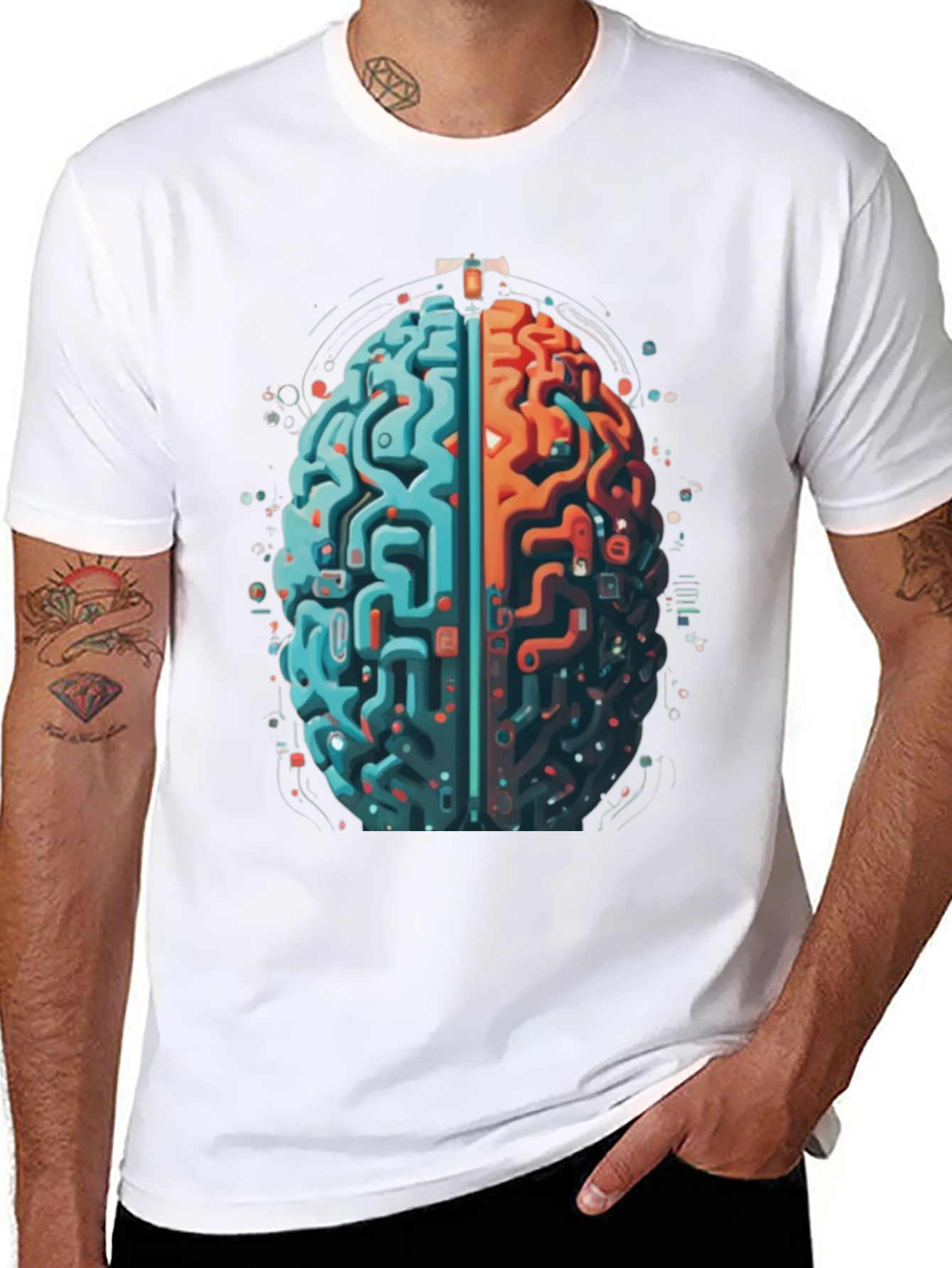Brain Circuit Graphic Tee - Black