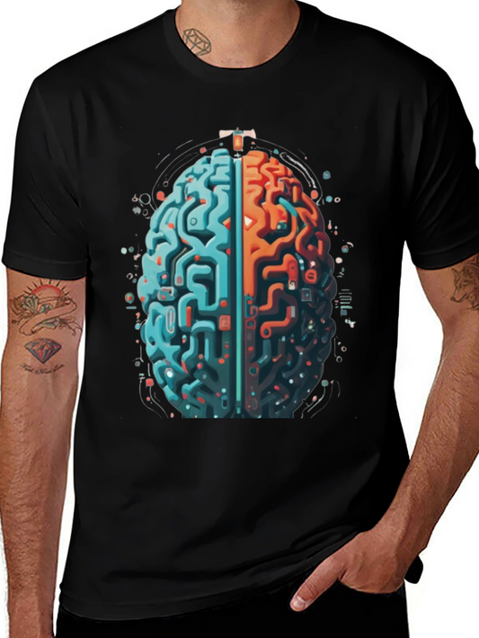 Brain Circuit Graphic Tee - Black
