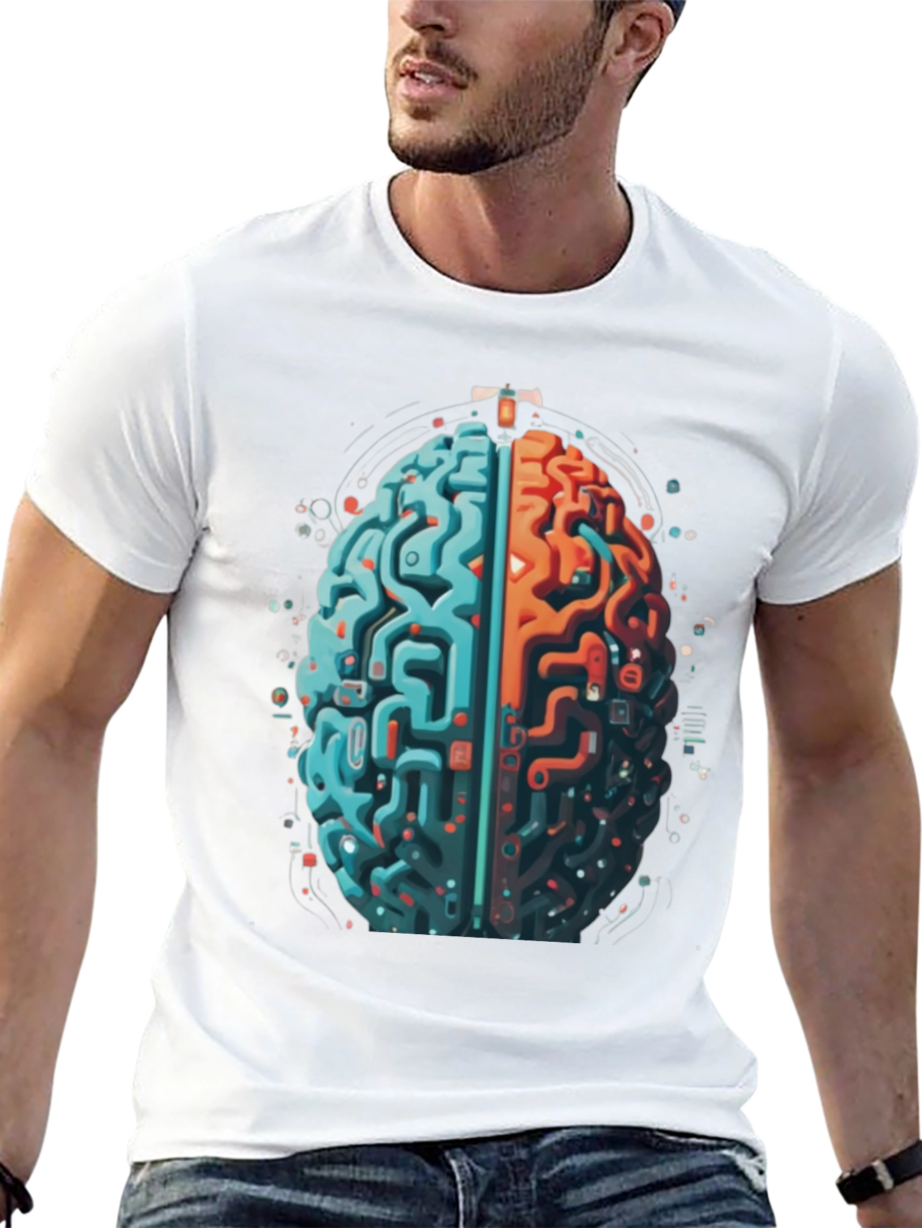 Brain Circuit Graphic Tee - Black