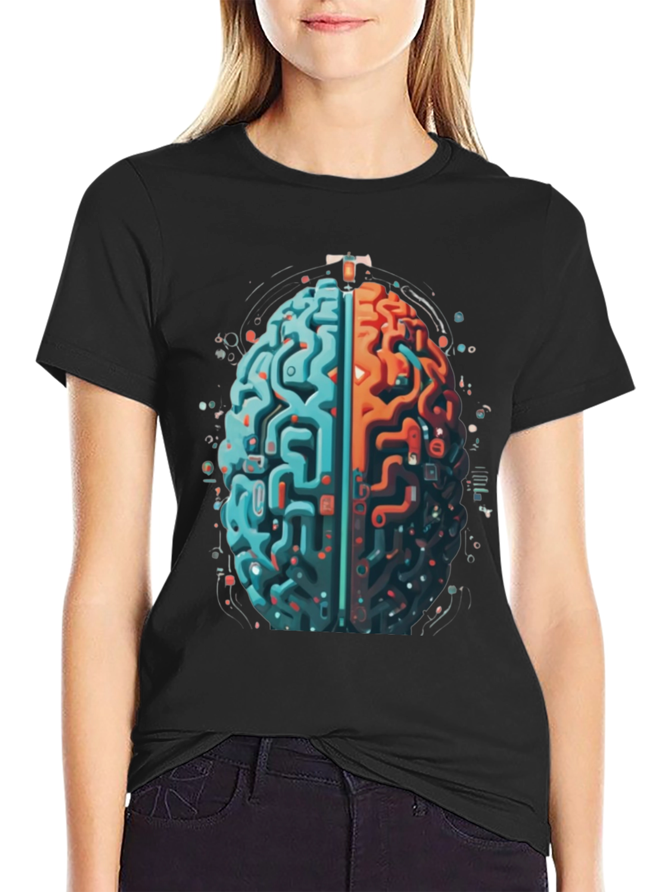 Brain Circuit Graphic Tee - Black