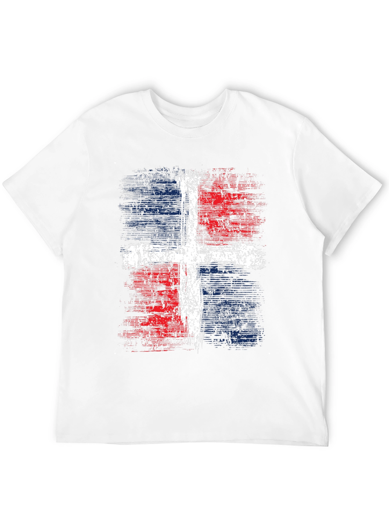 Dominican Republic Flag Cross Graphic T-Shirt