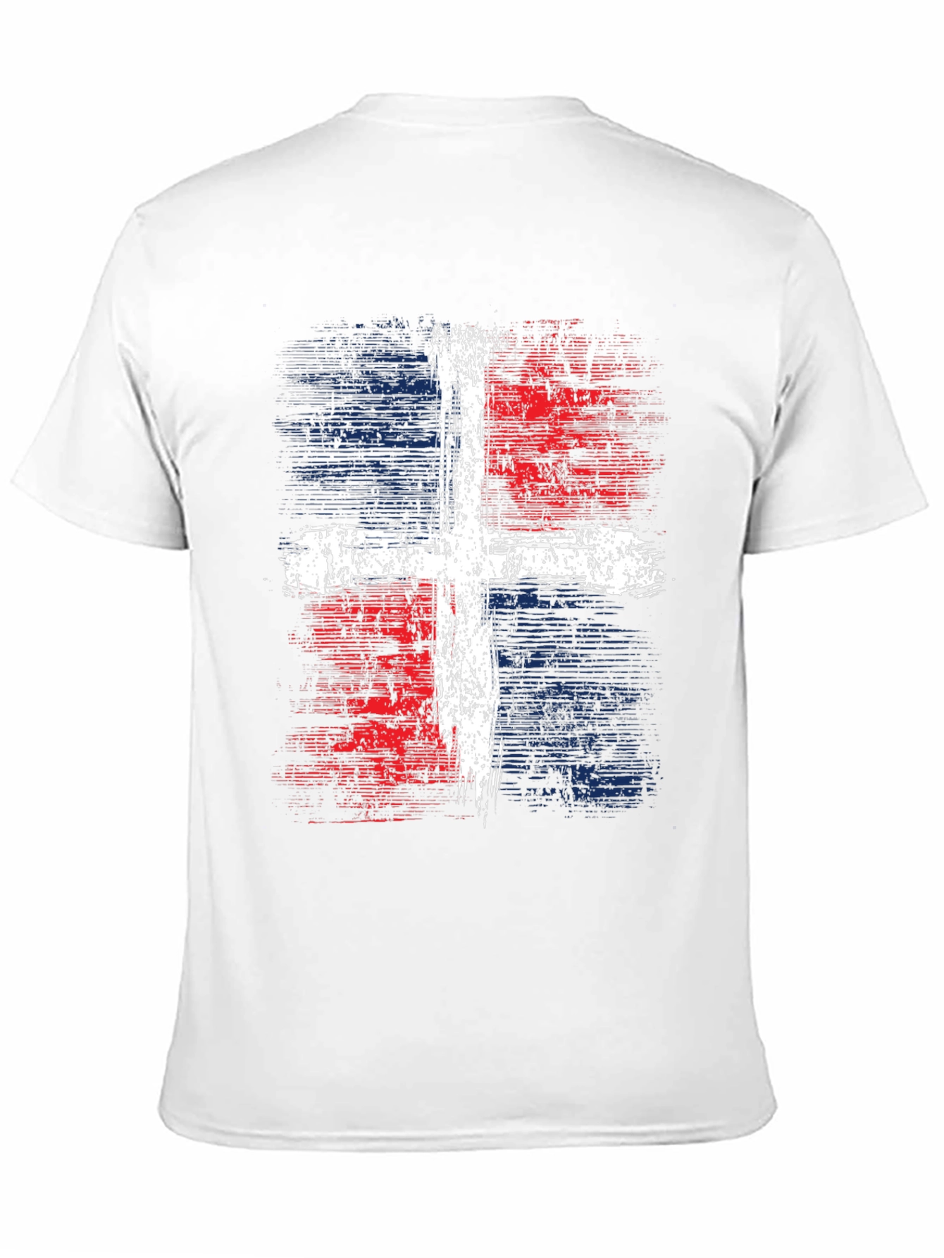 Dominican Republic Flag Cross Graphic T-Shirt