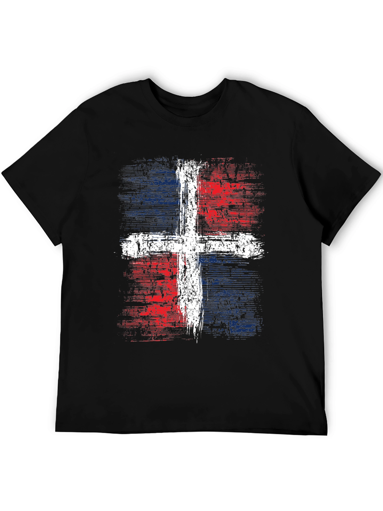 Dominican Republic Flag Cross Graphic T-Shirt