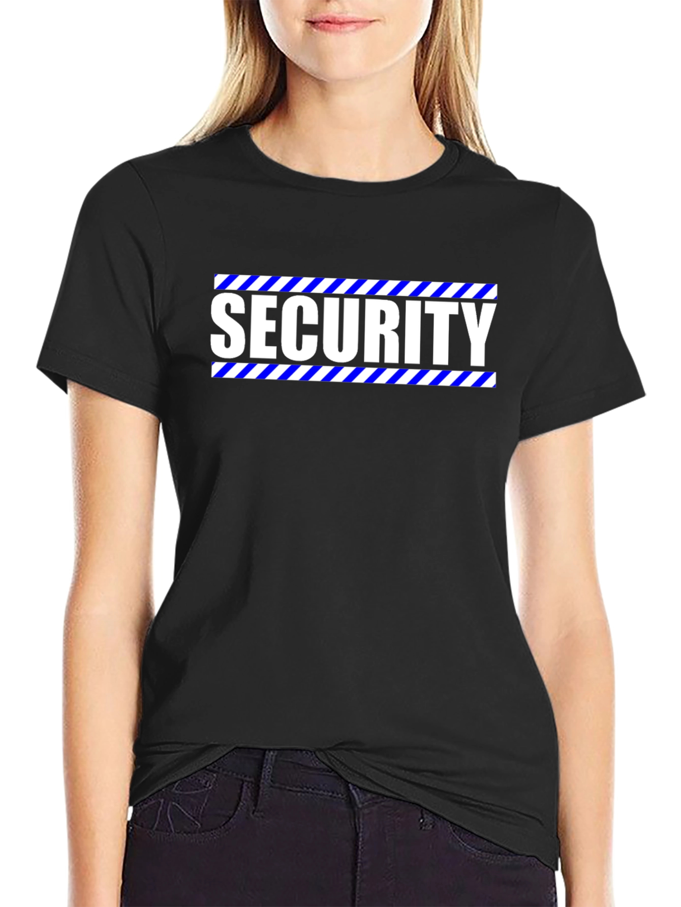 Security Graphic Tee - Black Crew Neck
