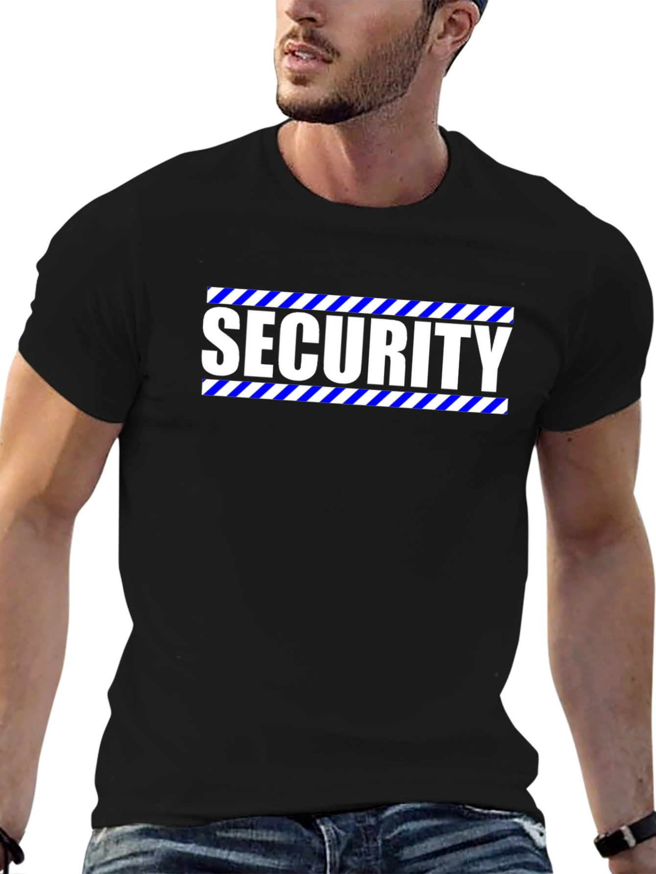Security Graphic Tee - Black Crew Neck
