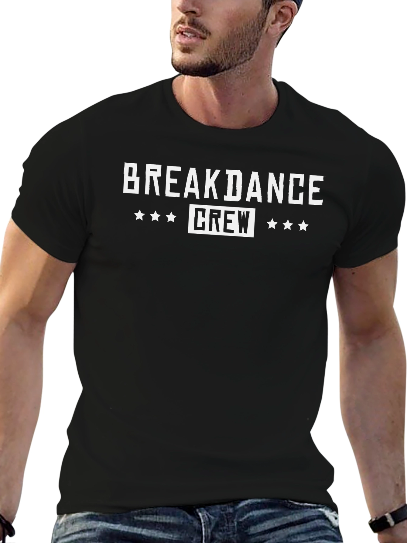 Breakdance Crew Graphic Tee - Black Cotton T-Shirt