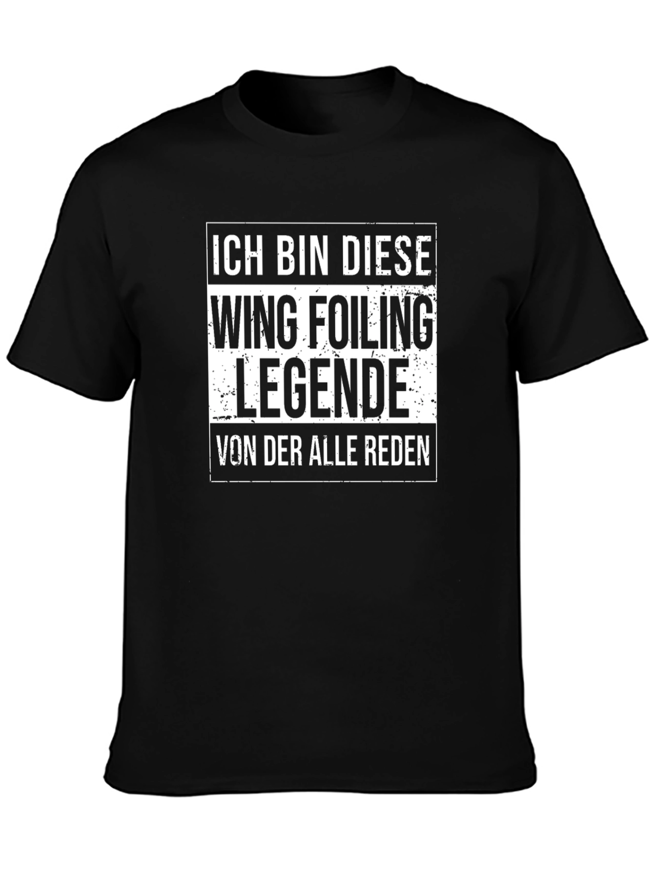 Wing Foiling Legende T-Shirt - Black Cotton Tee