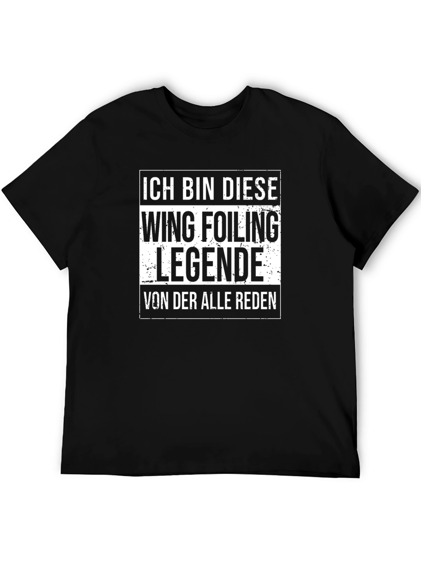 Wing Foiling Legende T-Shirt - Black Cotton Tee