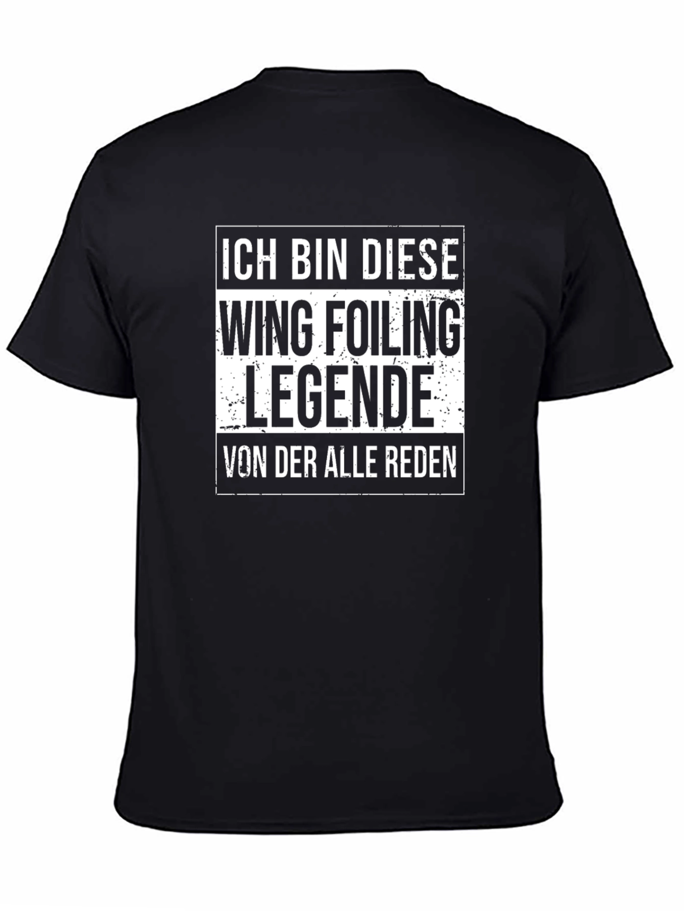 Wing Foiling Legende T-Shirt - Black Cotton Tee