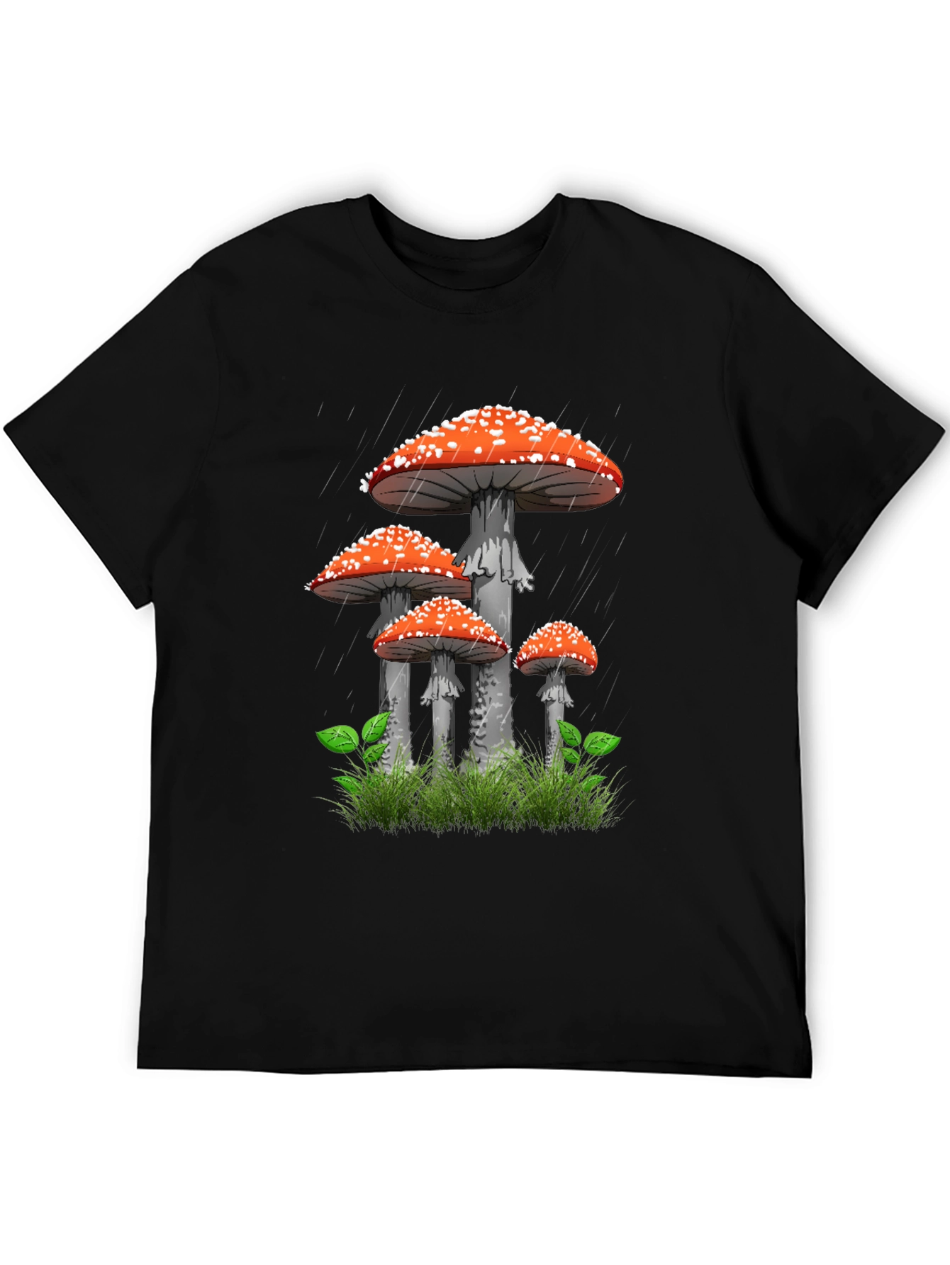 Mushroom Graphic T-Shirt - Quirky Black Tee