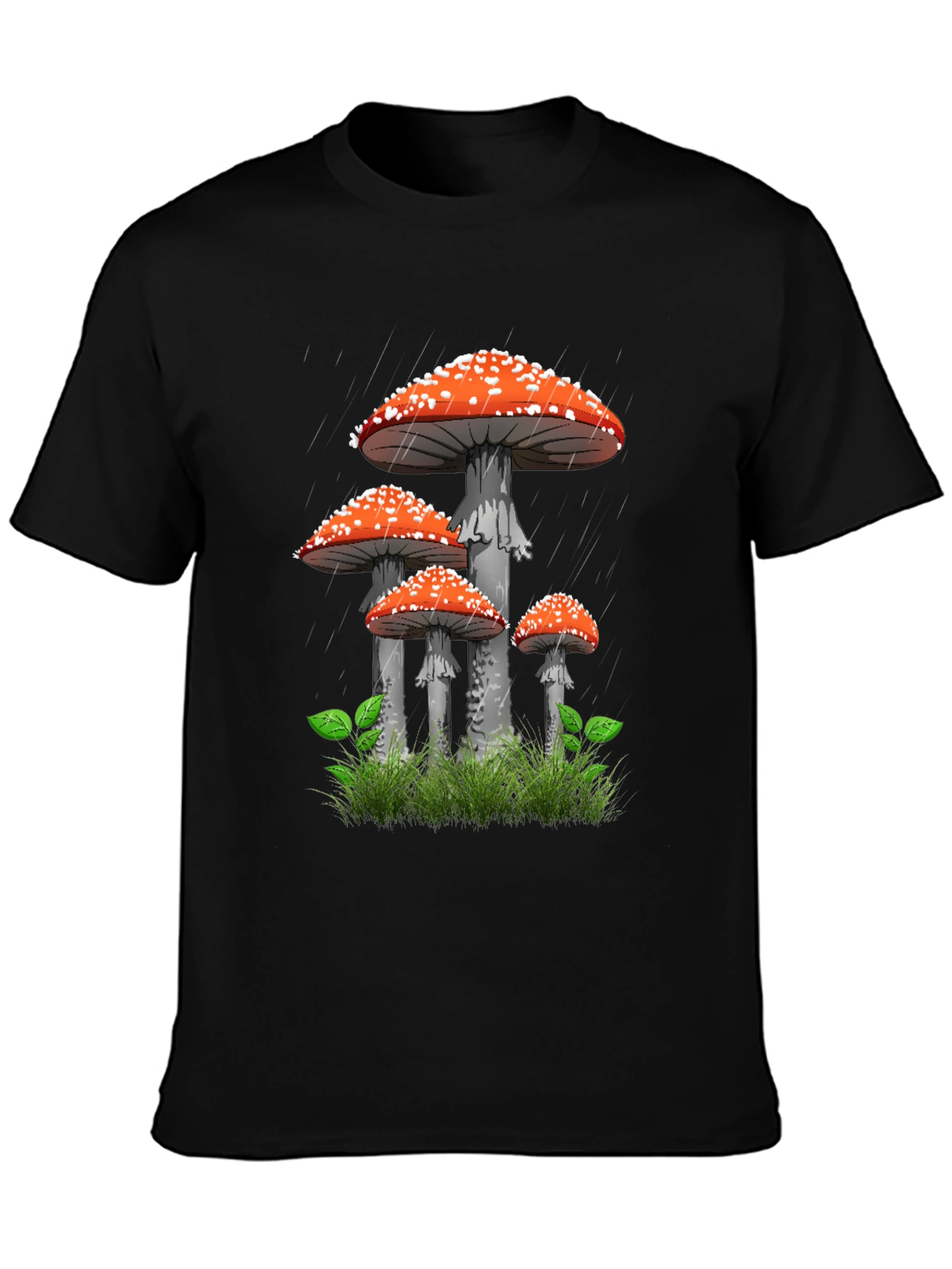 Mushroom Graphic T-Shirt - Quirky Black Tee