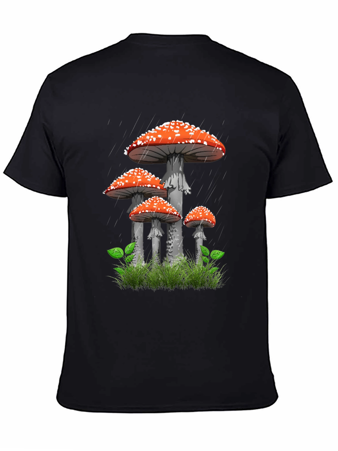 Mushroom Graphic T-Shirt - Quirky Black Tee