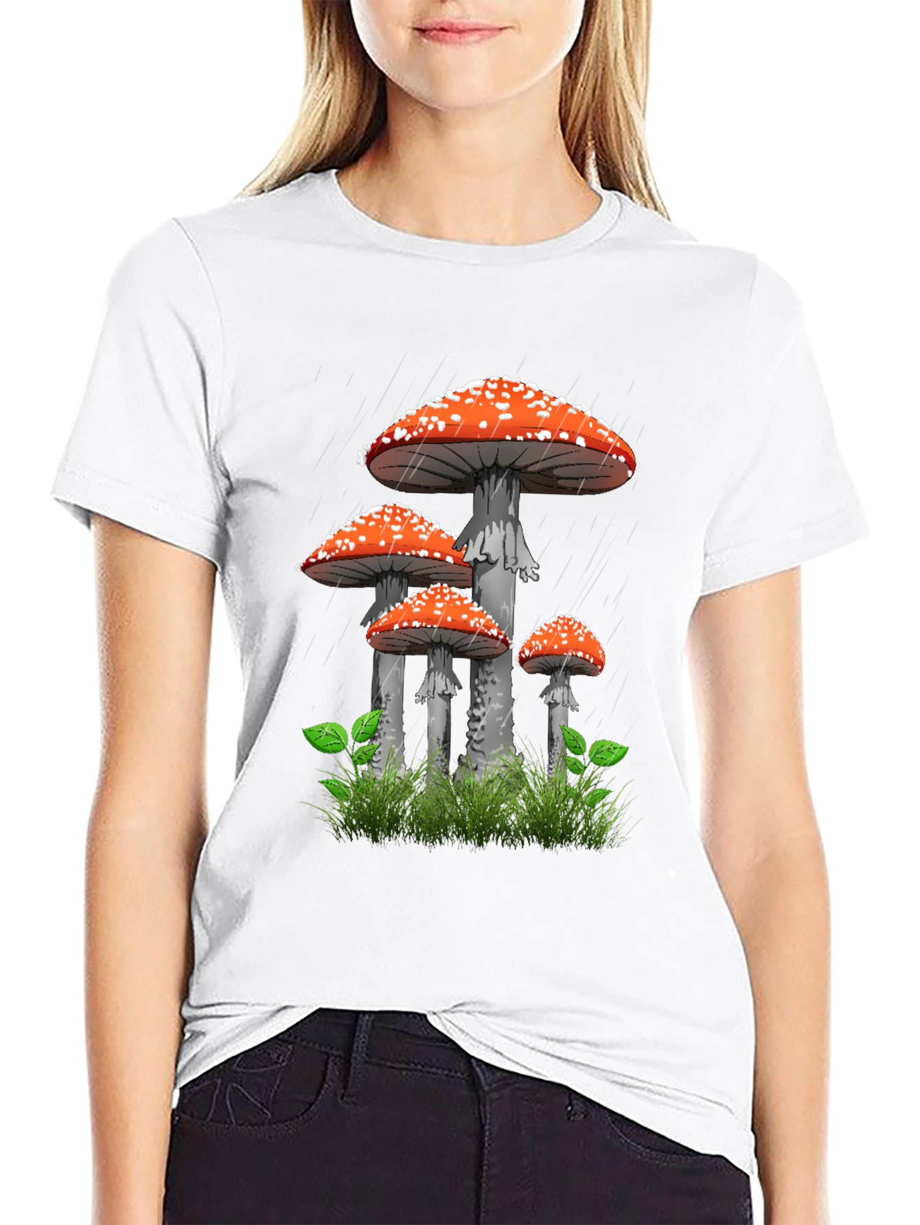 Mushroom Graphic T-Shirt - Quirky Black Tee