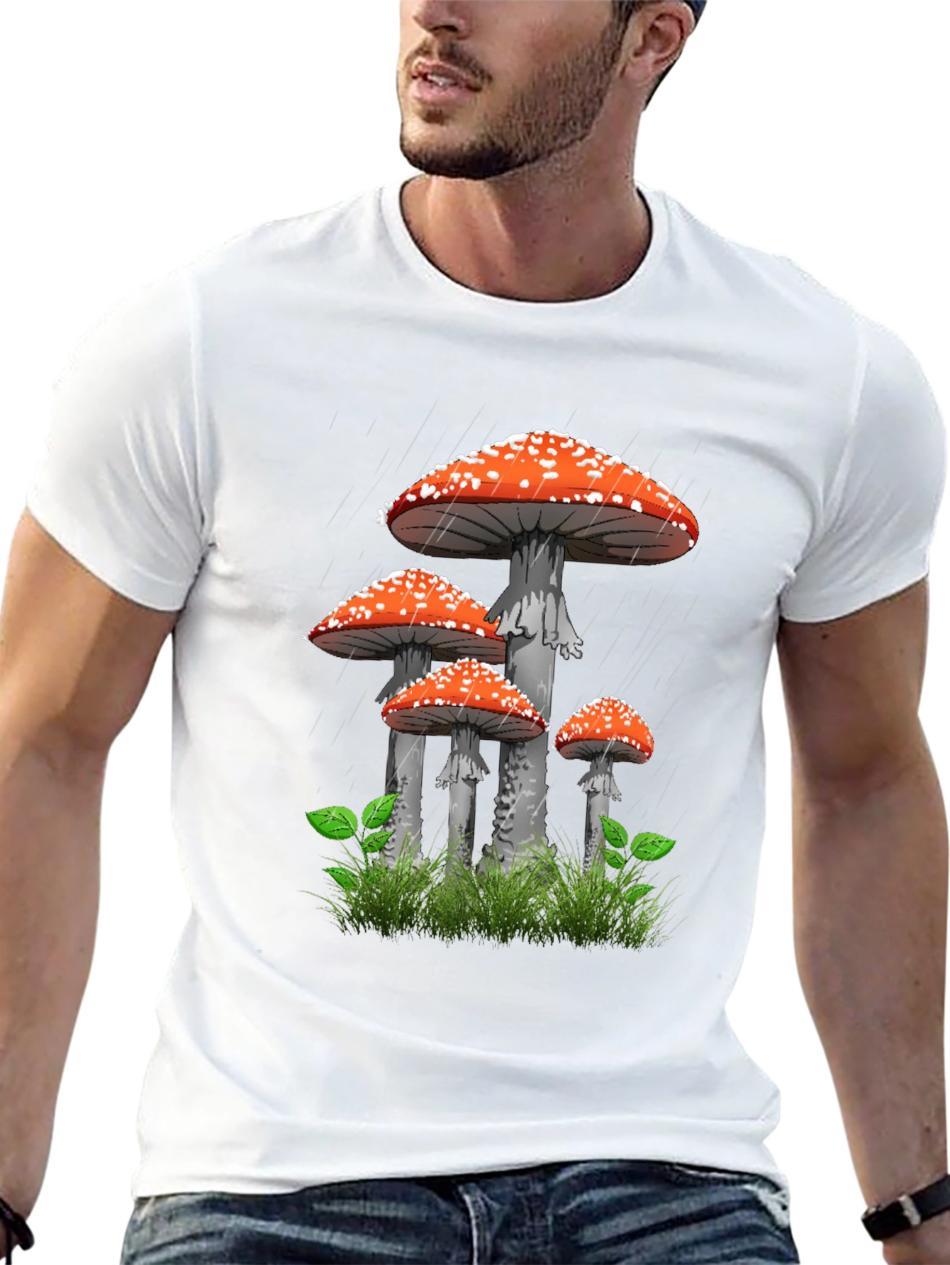 Mushroom Graphic T-Shirt - Quirky Black Tee