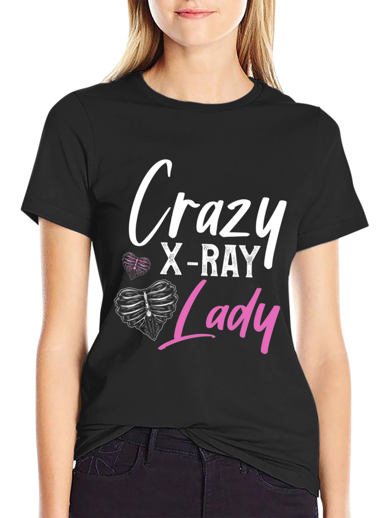 Crazy X-Ray Lady Graphic T-Shirt