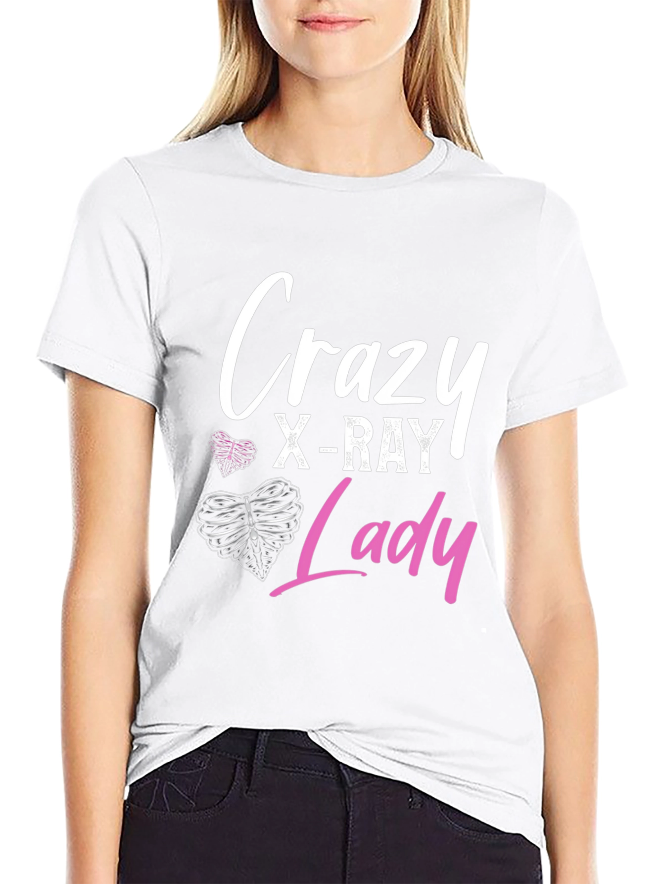 Crazy X-Ray Lady Graphic T-Shirt