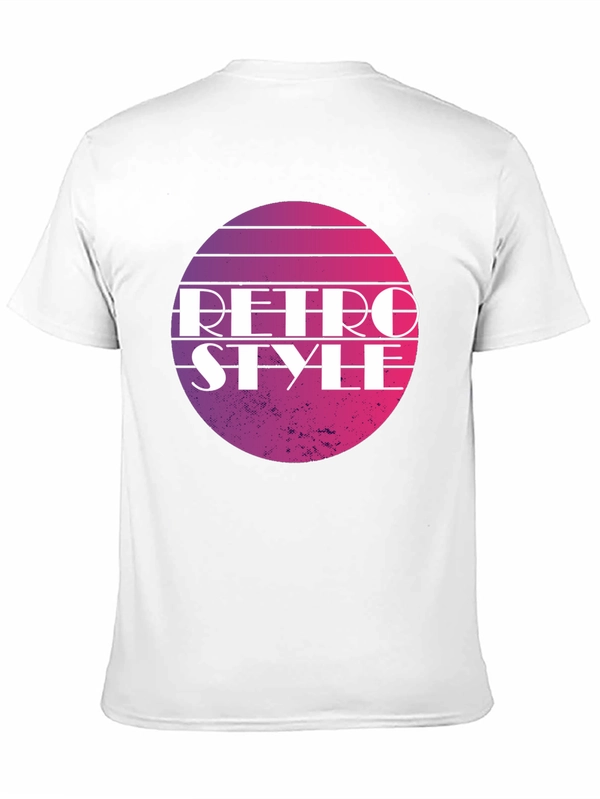 Retro Style Graphic Tee - Gradient Circle Design
